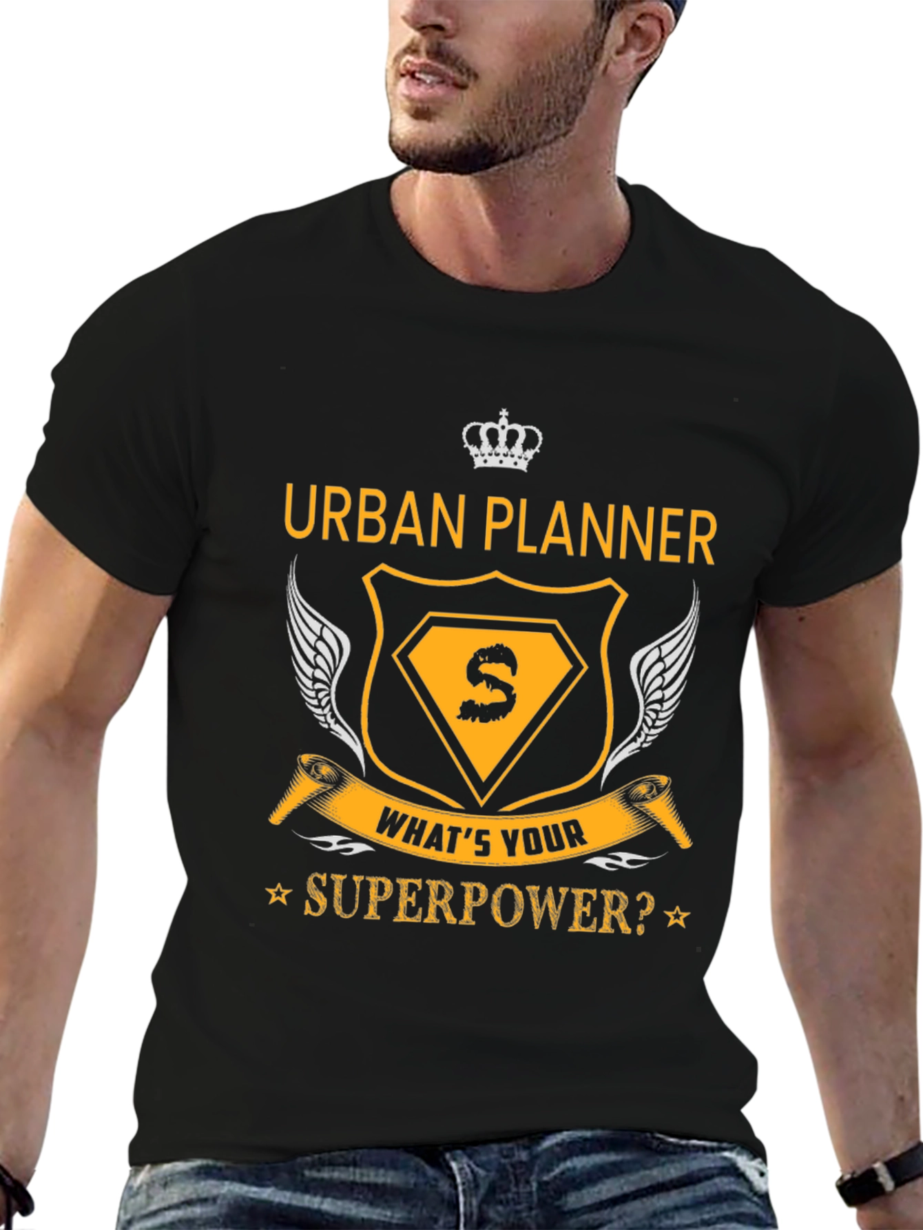Black Urban Planner Superpower T-Shirt view 6