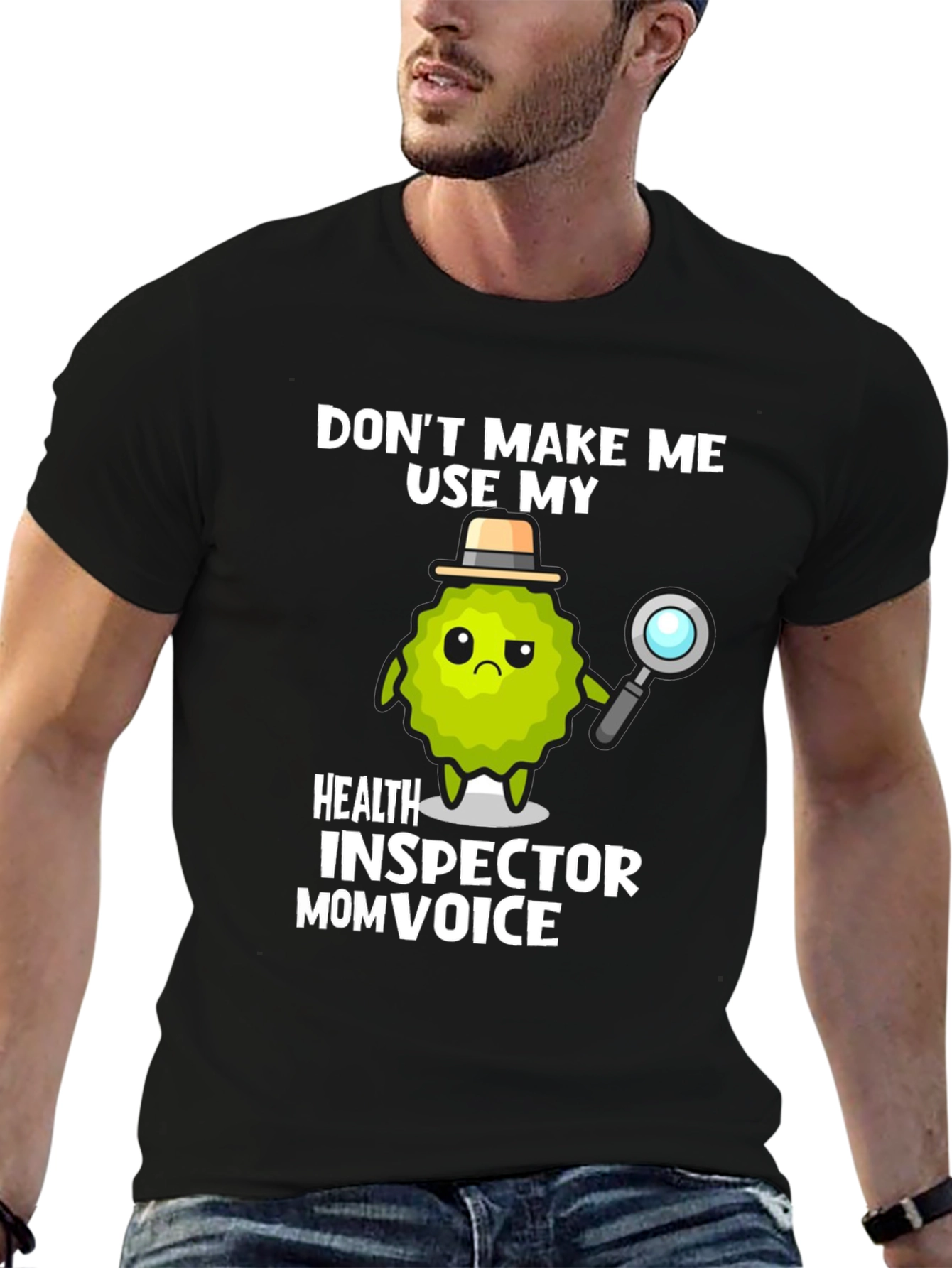 Black Health Inspector Mom Voice Graphic T-Shirt view 6