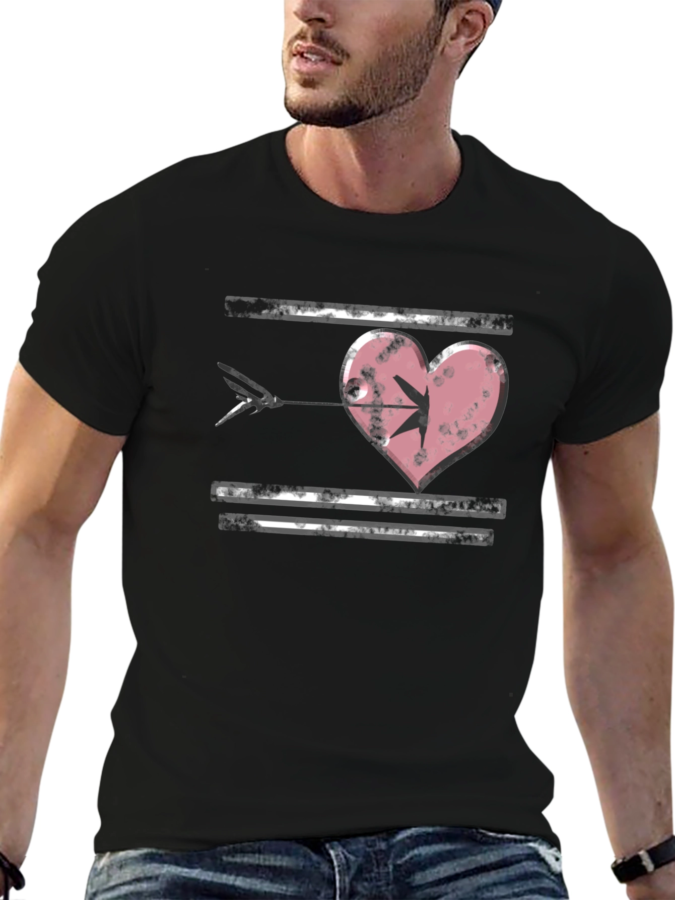 Black Heart Arrow T-Shirt - Grunge Style view 6