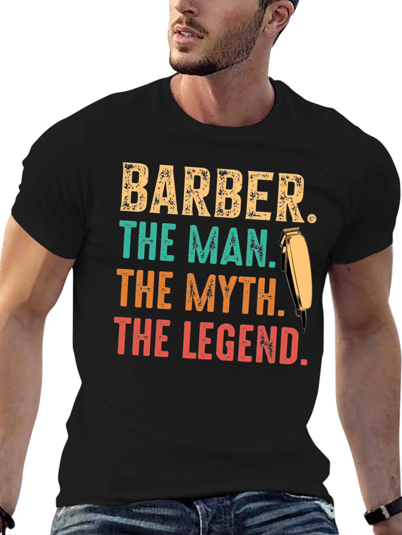 Black Barber The Man The Myth The Legend T-Shirt view 6