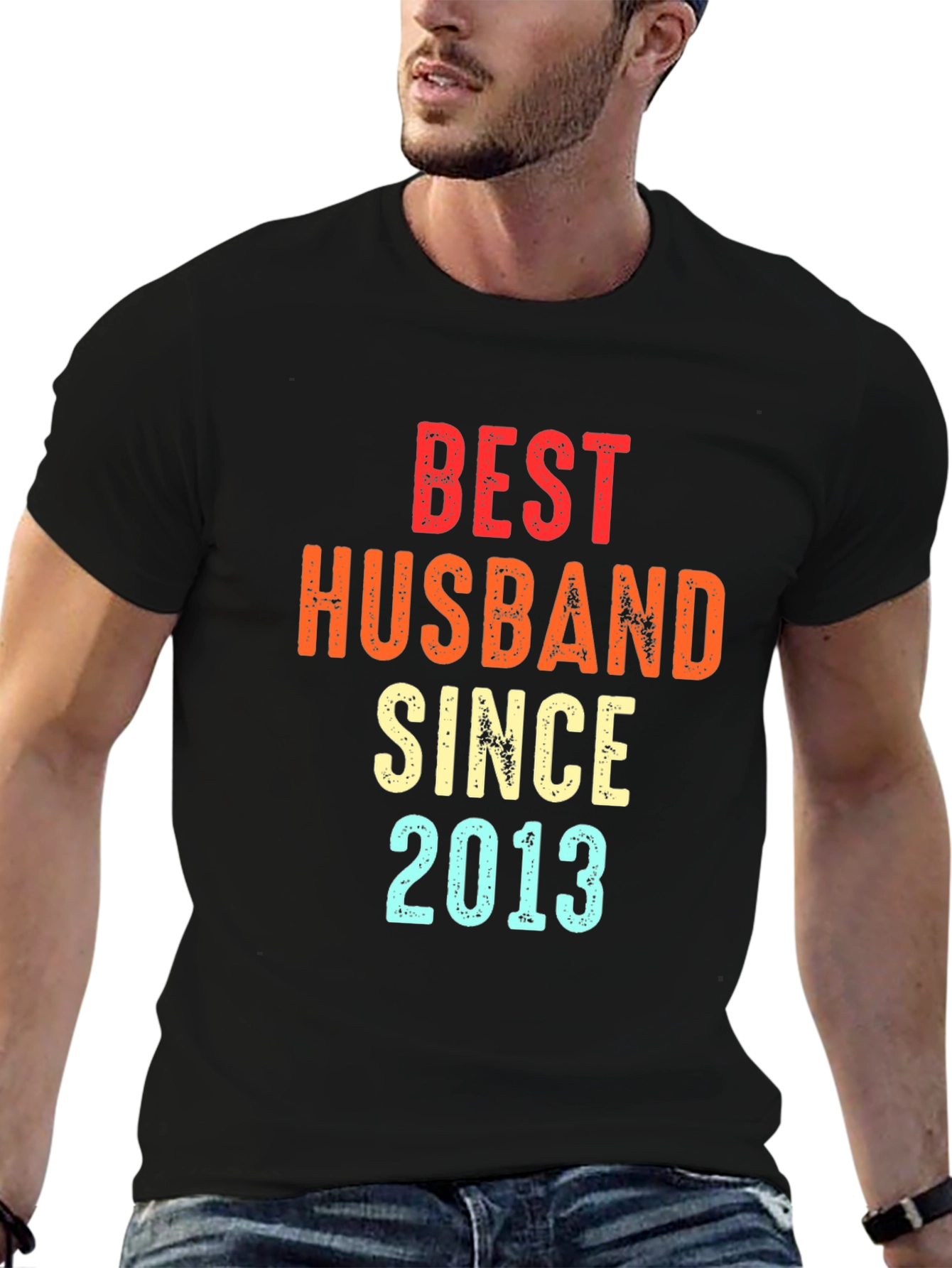 Black Best Husband Since 2013 T-Shirt view 6