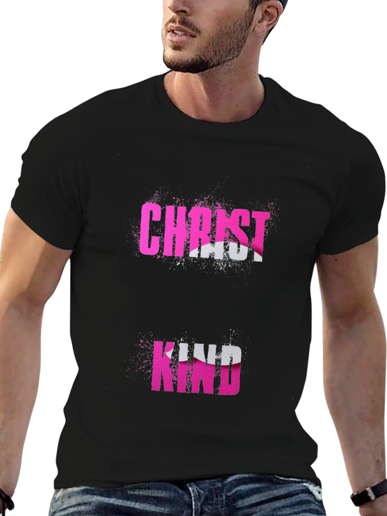 Black Christ Kind Graphic T-Shirt - Black view 6