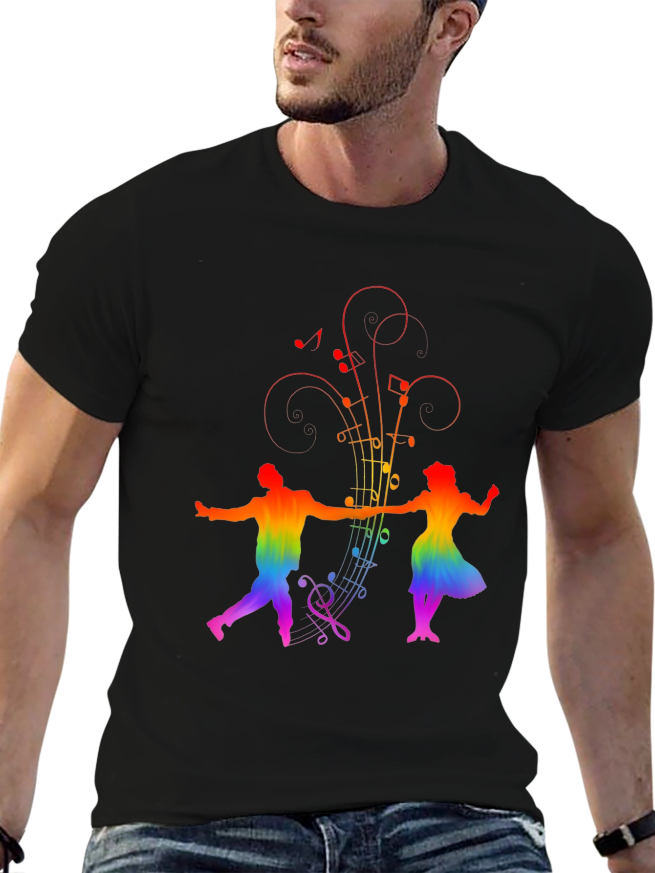 Black Rainbow Music Dancer Black Tee view 6