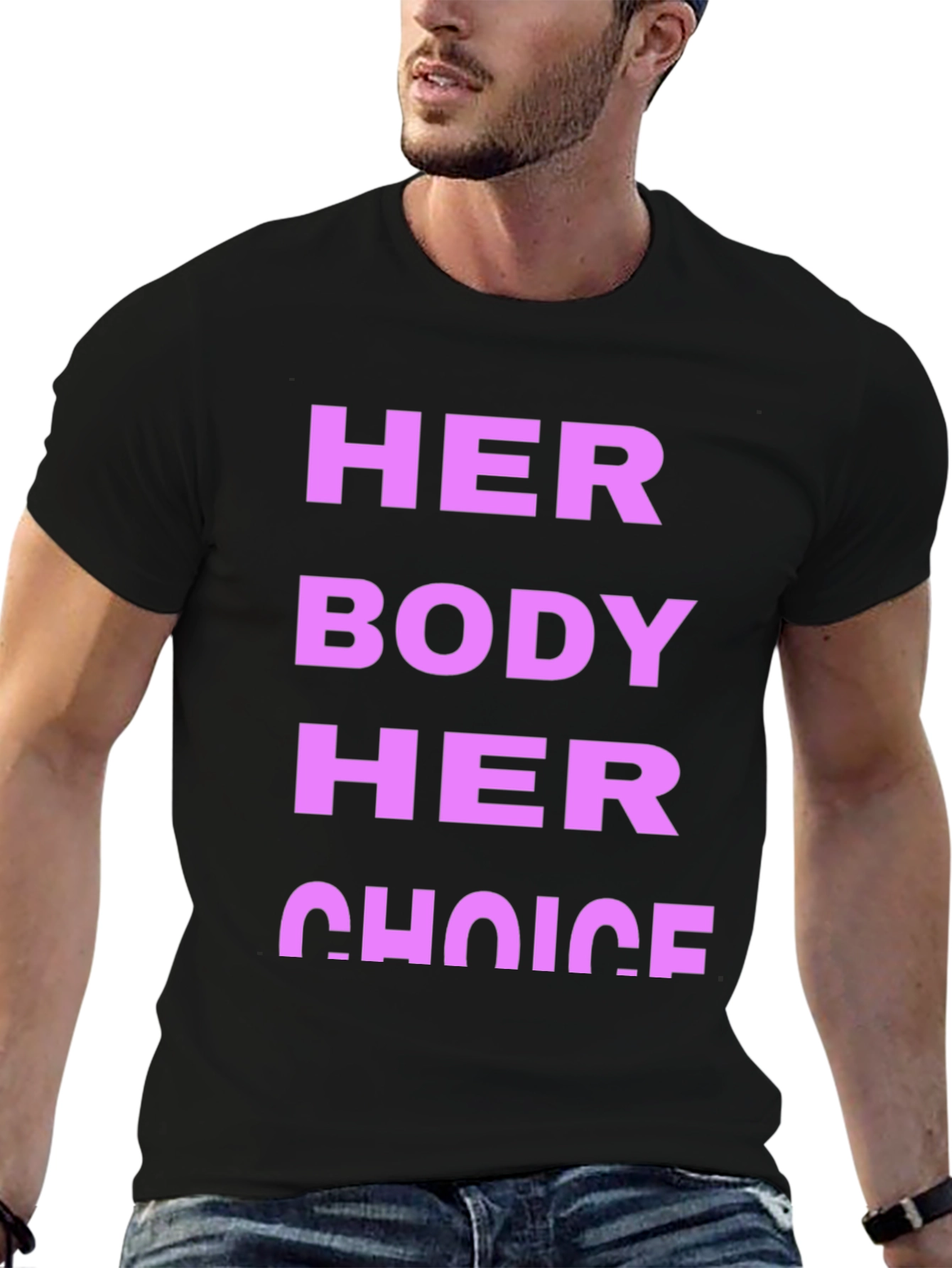 Black Her Body Her Choice Graphic Tee - Pro Choice view 6