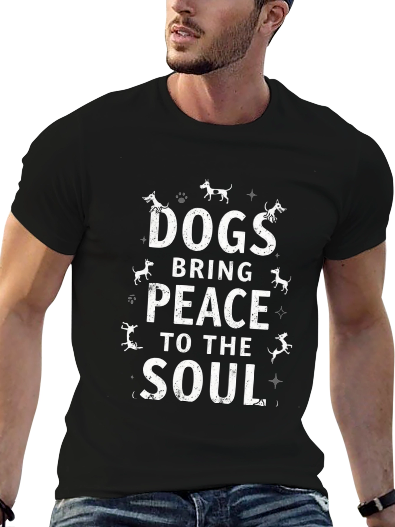 Black Dogs Bring Peace to the Soul Graphic Tee view 6