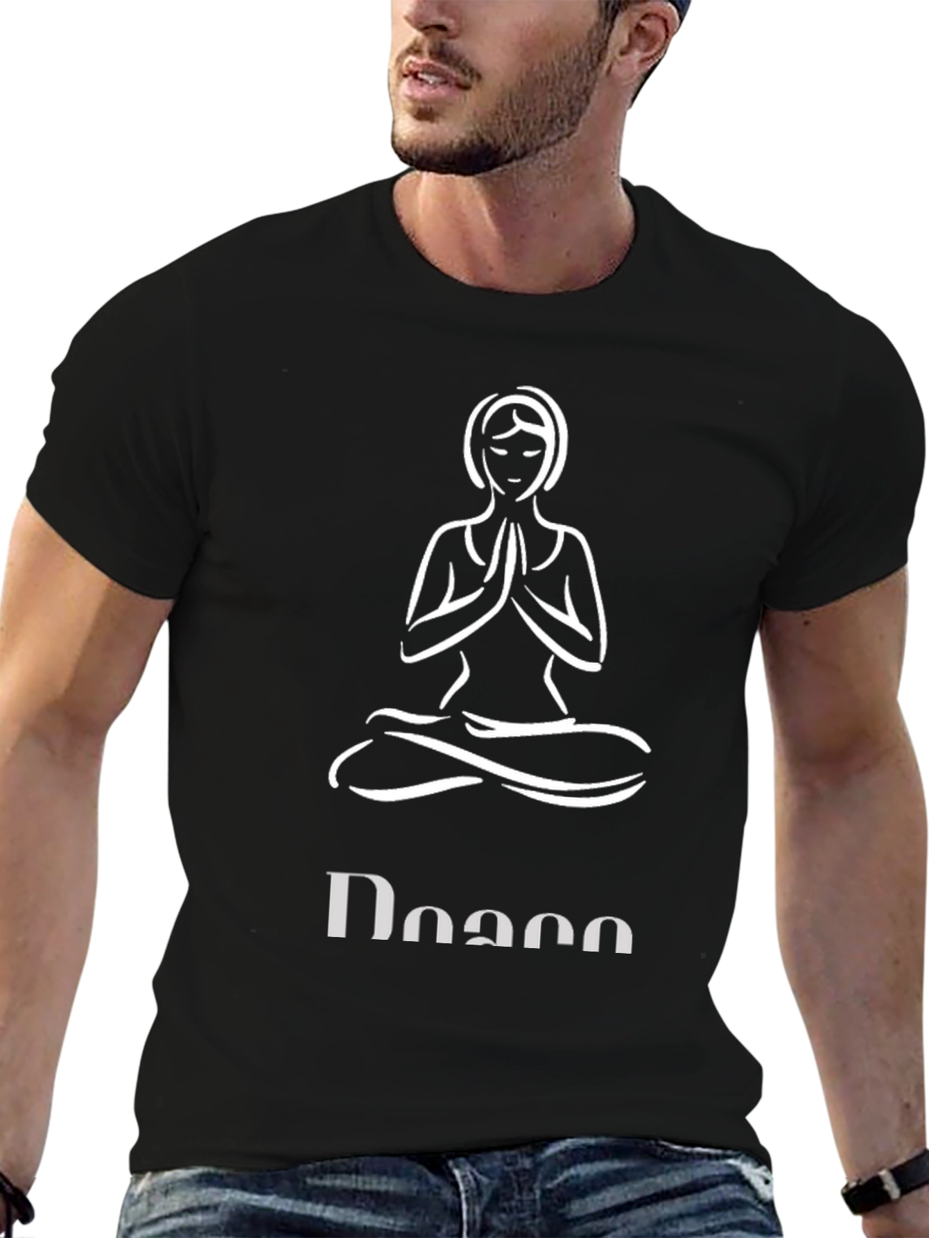 Black Yoga Pose T-Shirt - Meditate in Style view 6