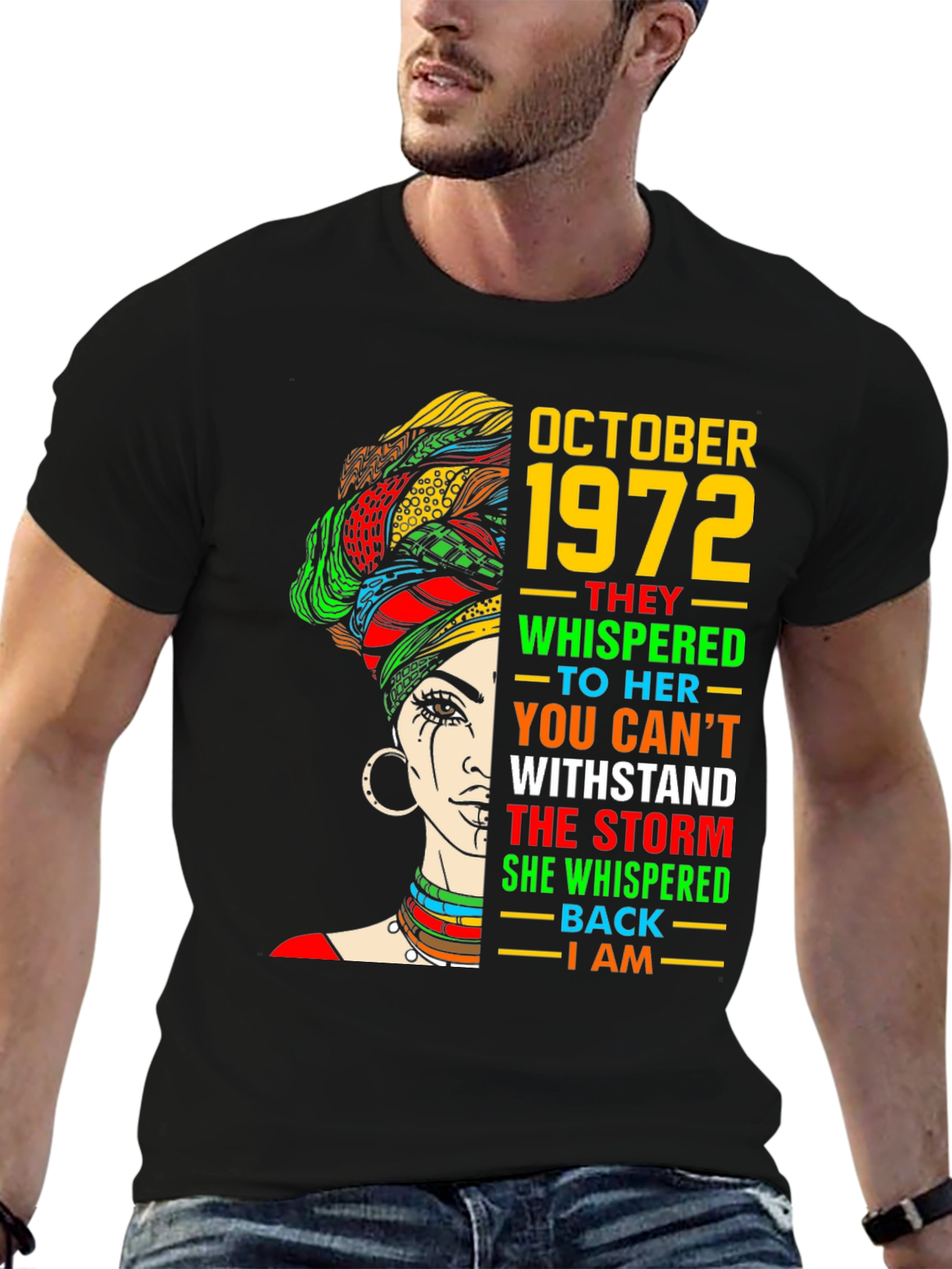 Black October 1972 Black Woman T-Shirt view 6
