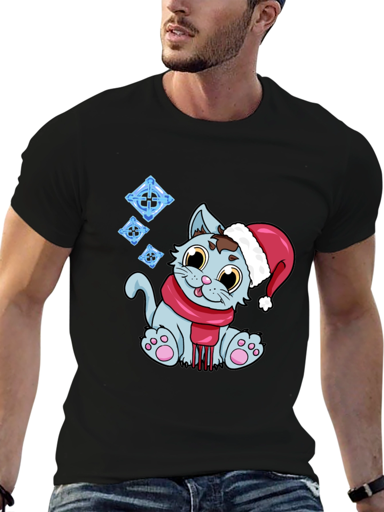 Festive Cat T-Shirt - Holiday Cheer - 6