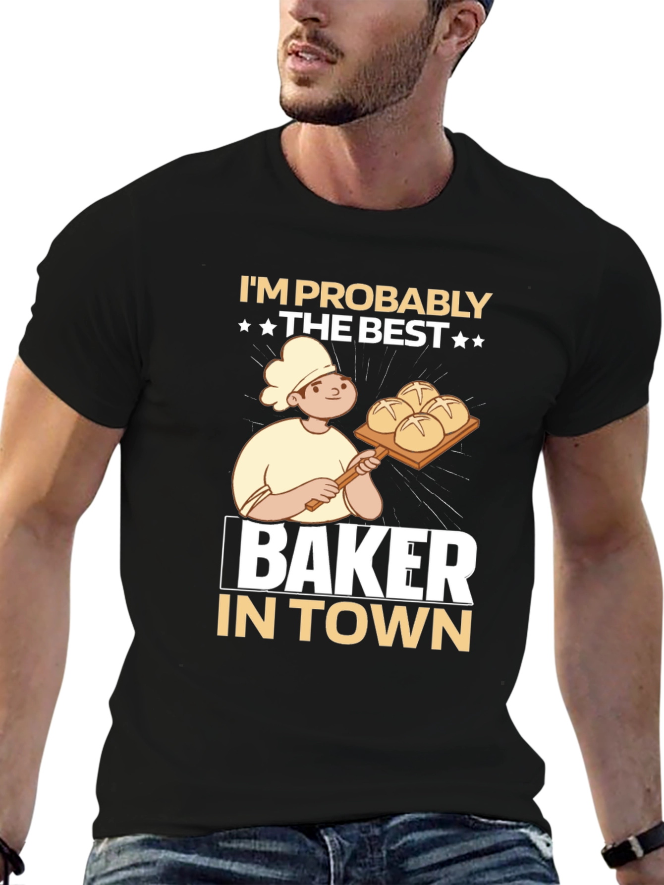 Black Best Baker in Town Graphic T-Shirt view 6