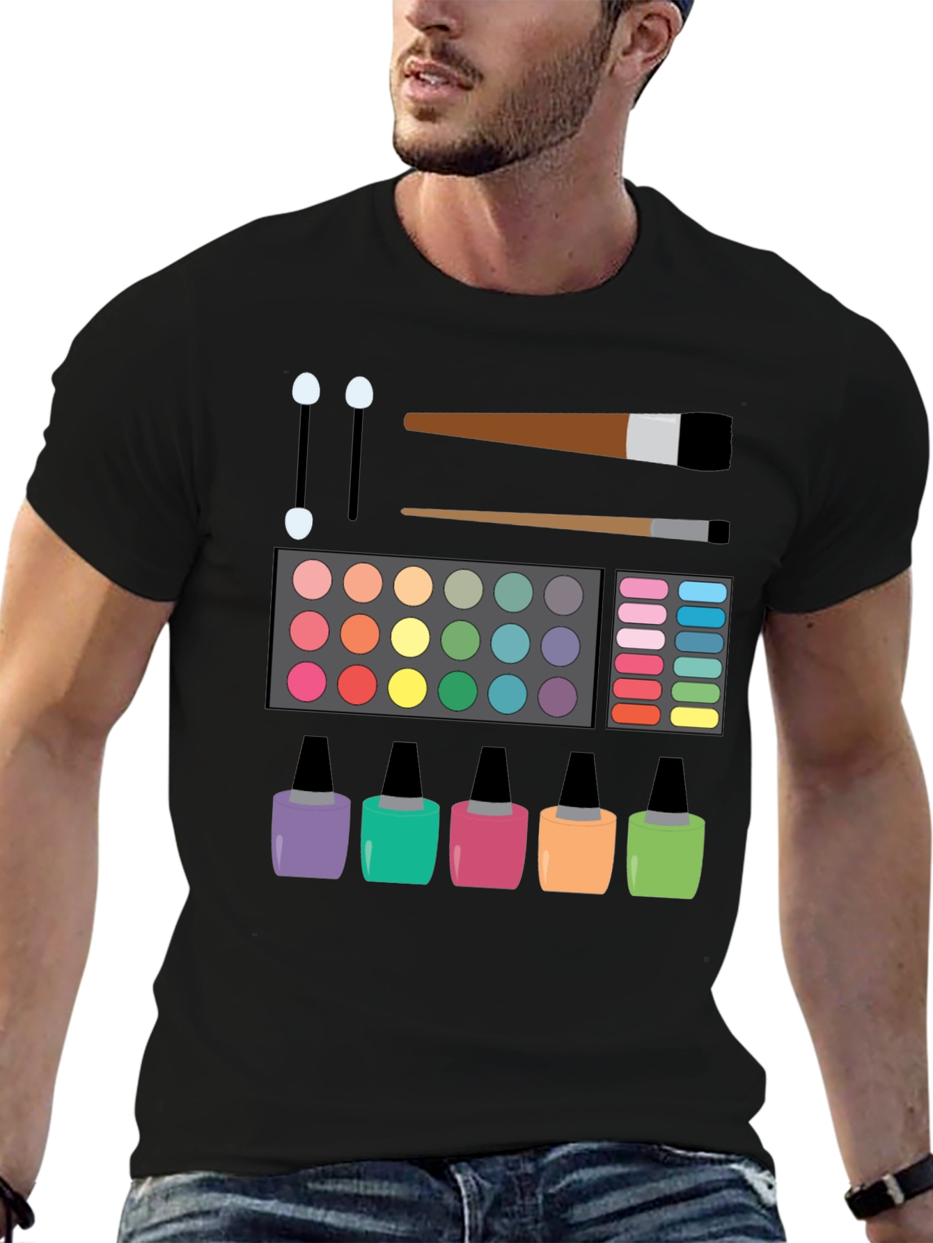 Black Makeup Artist T-Shirt | Cosmetic Lover Tee view 6