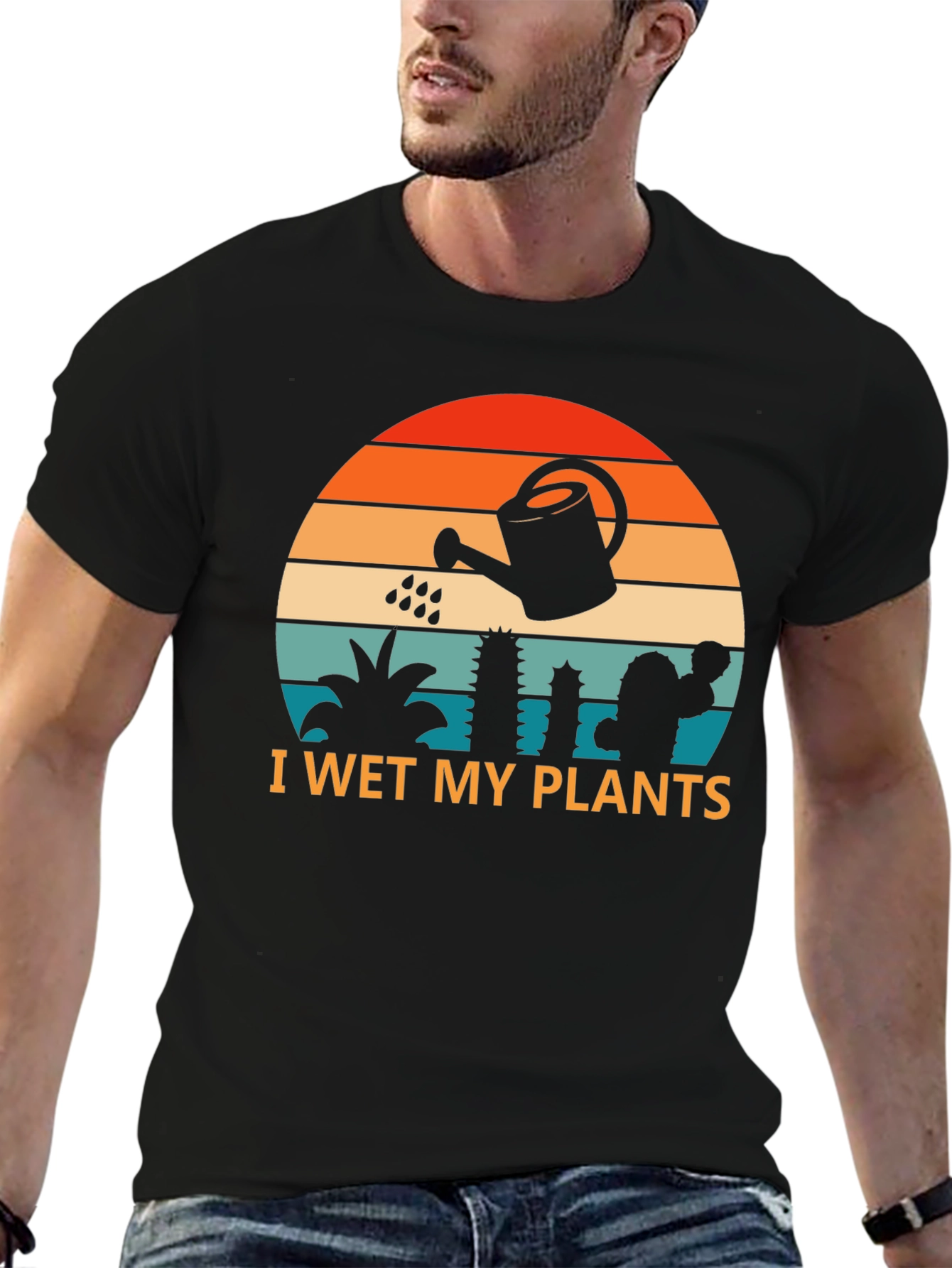 Black I Wet My Plants Graphic T-Shirt view 6