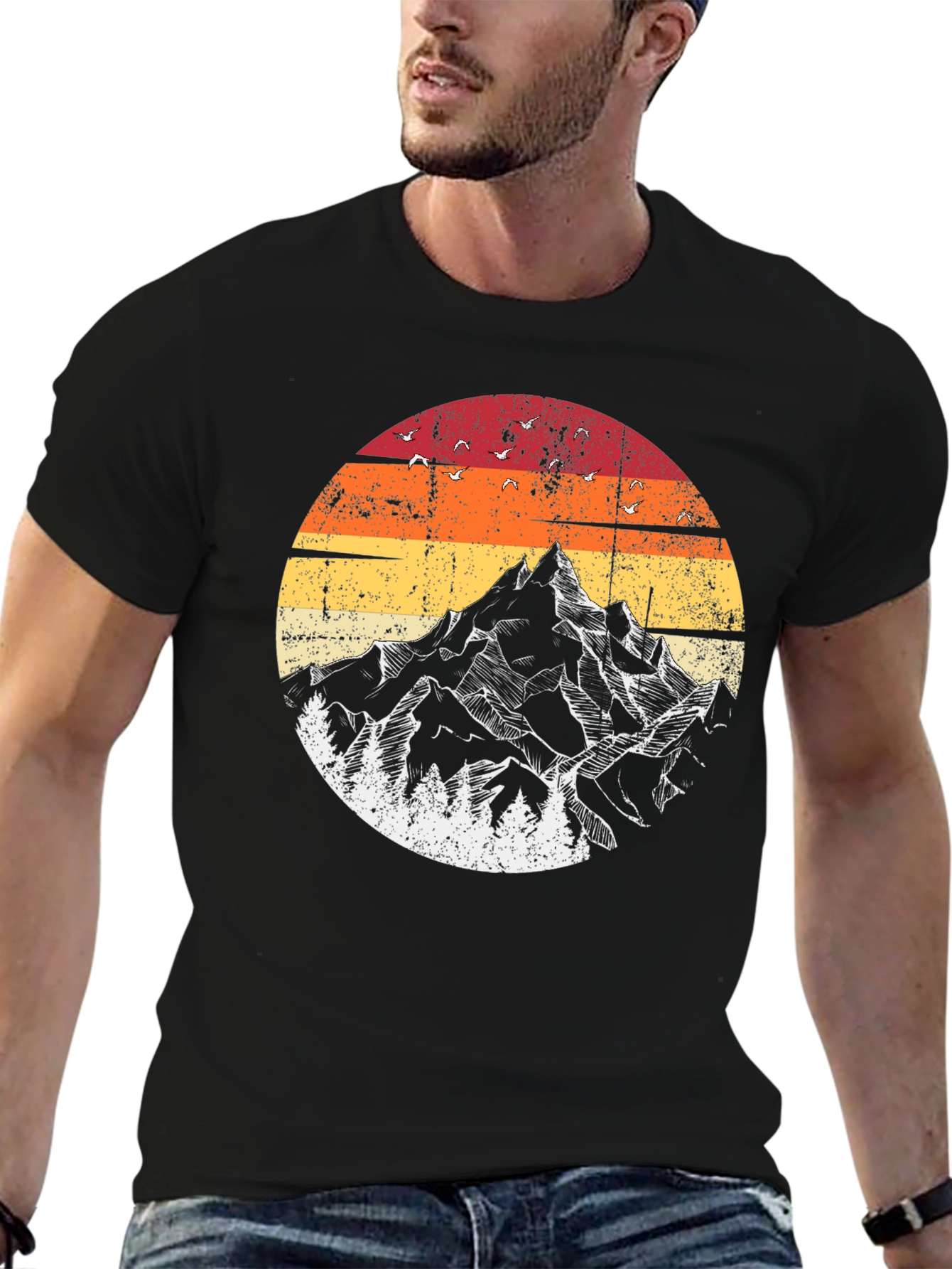 Black Retro Mountain Graphic Tee - Adventure Ready view 6