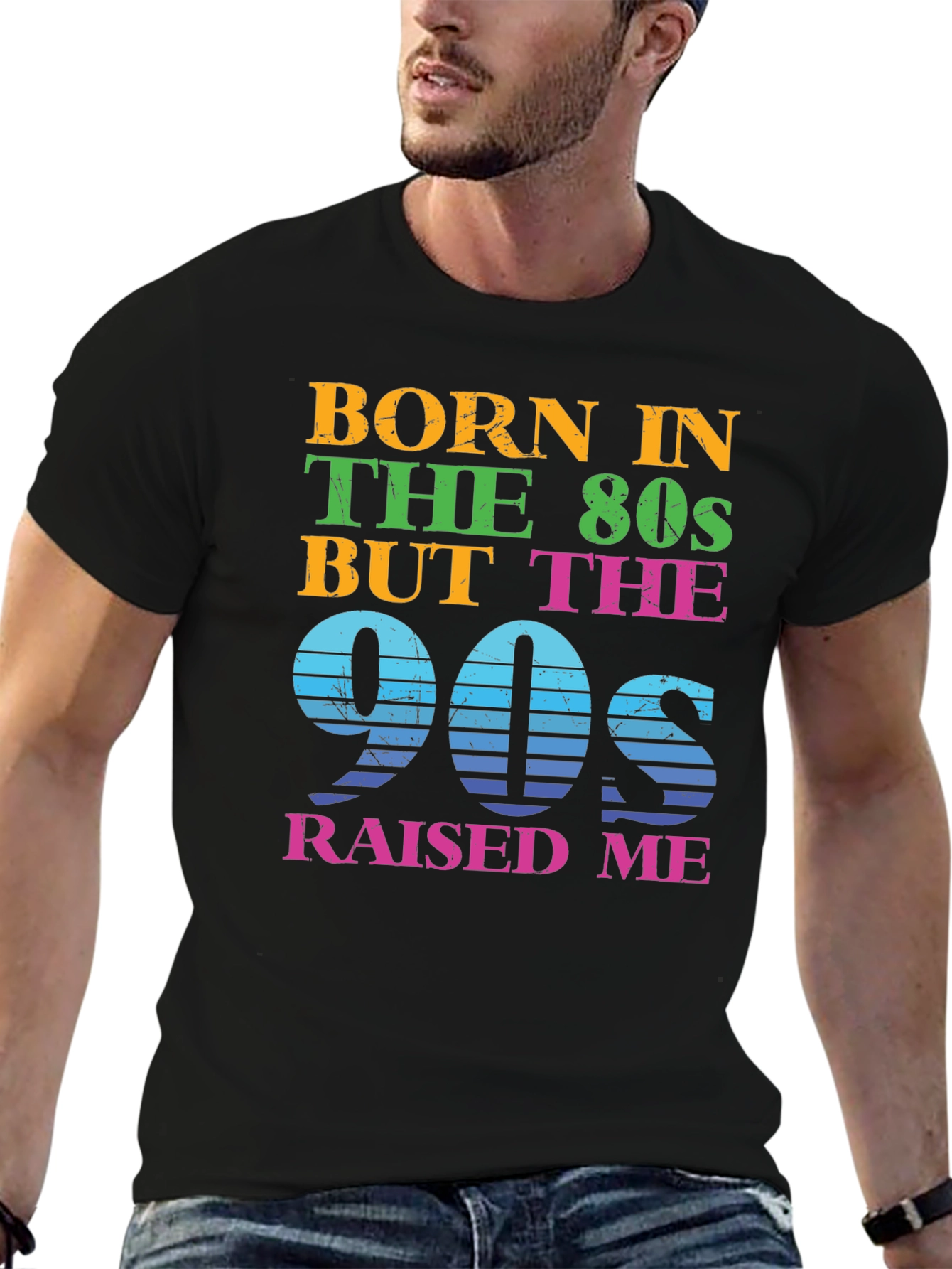 Black Born in the 80s Raised in the 90s T-Shirt view 6