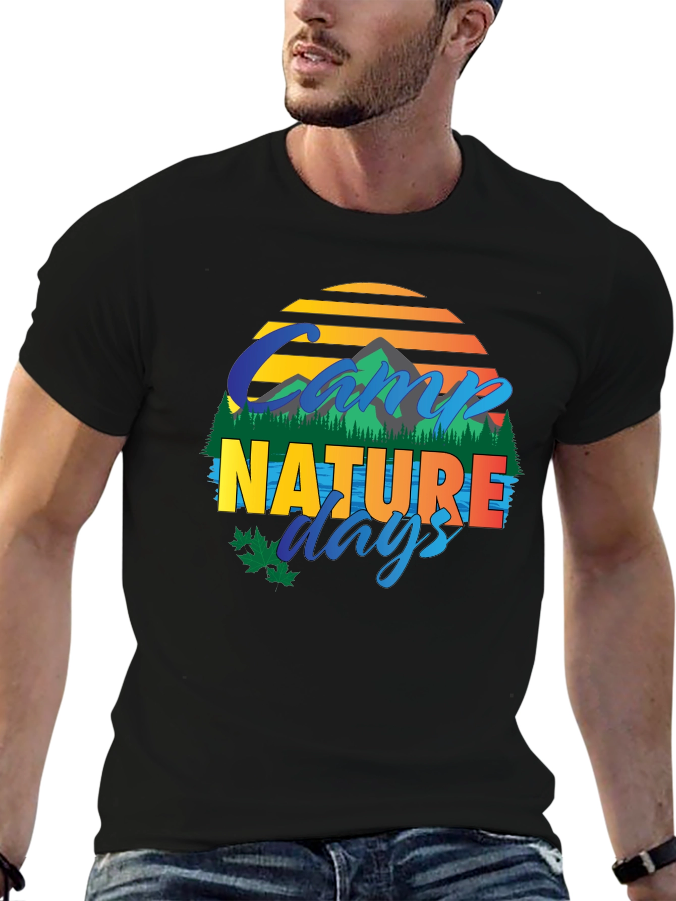 Black Camp Nature Days Graphic T-Shirt view 6