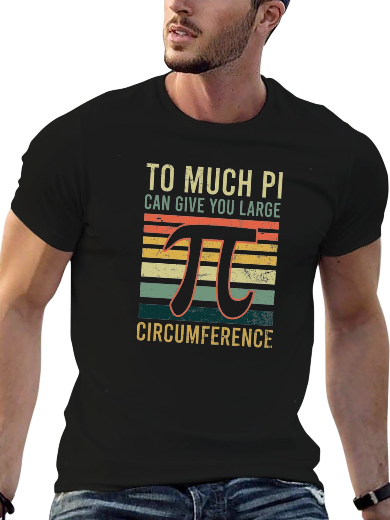 Black Math Humor Pi T-Shirt view 6