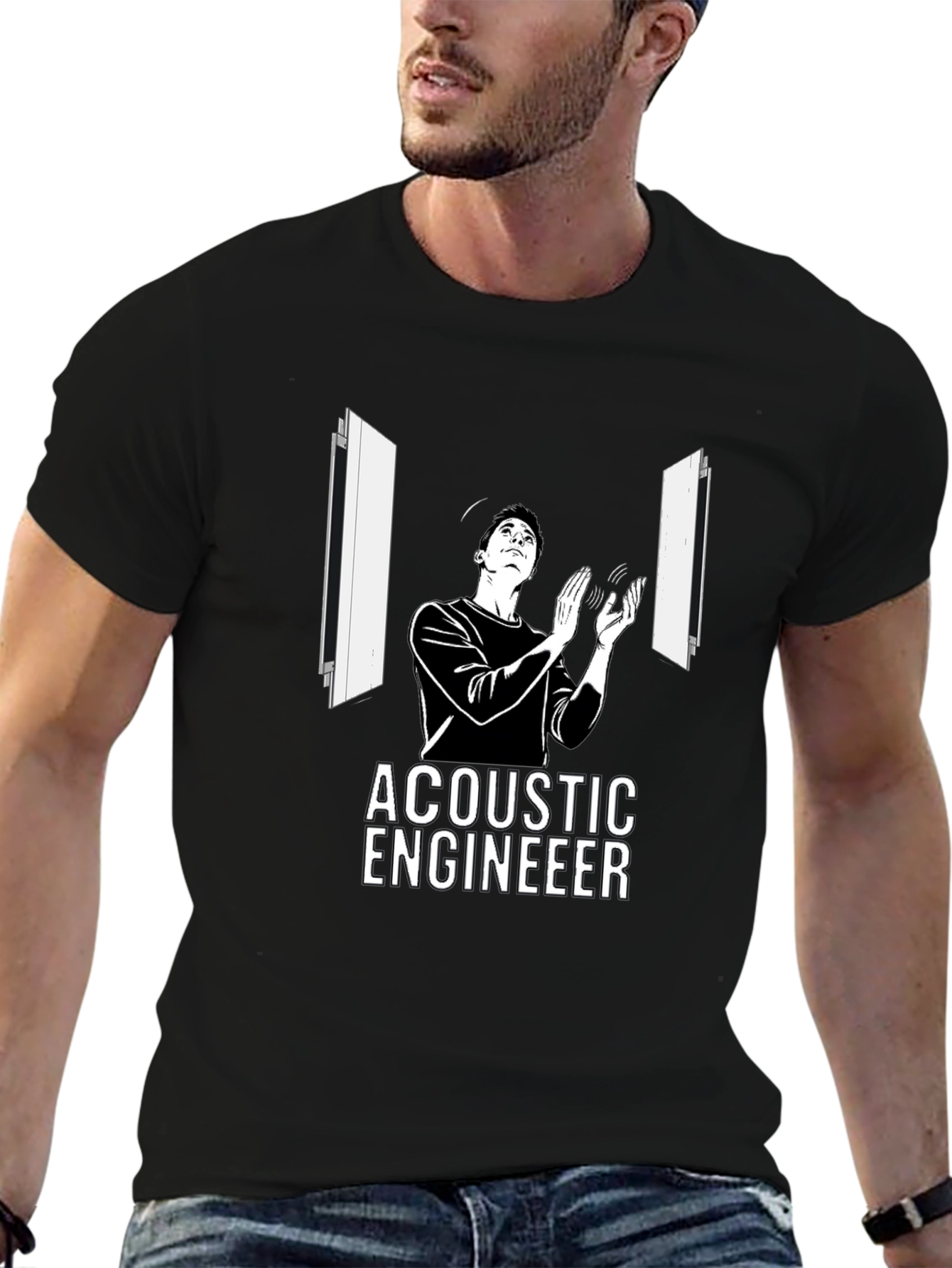 Acoustic Engineer Graphic T-Shirt - Black - 6