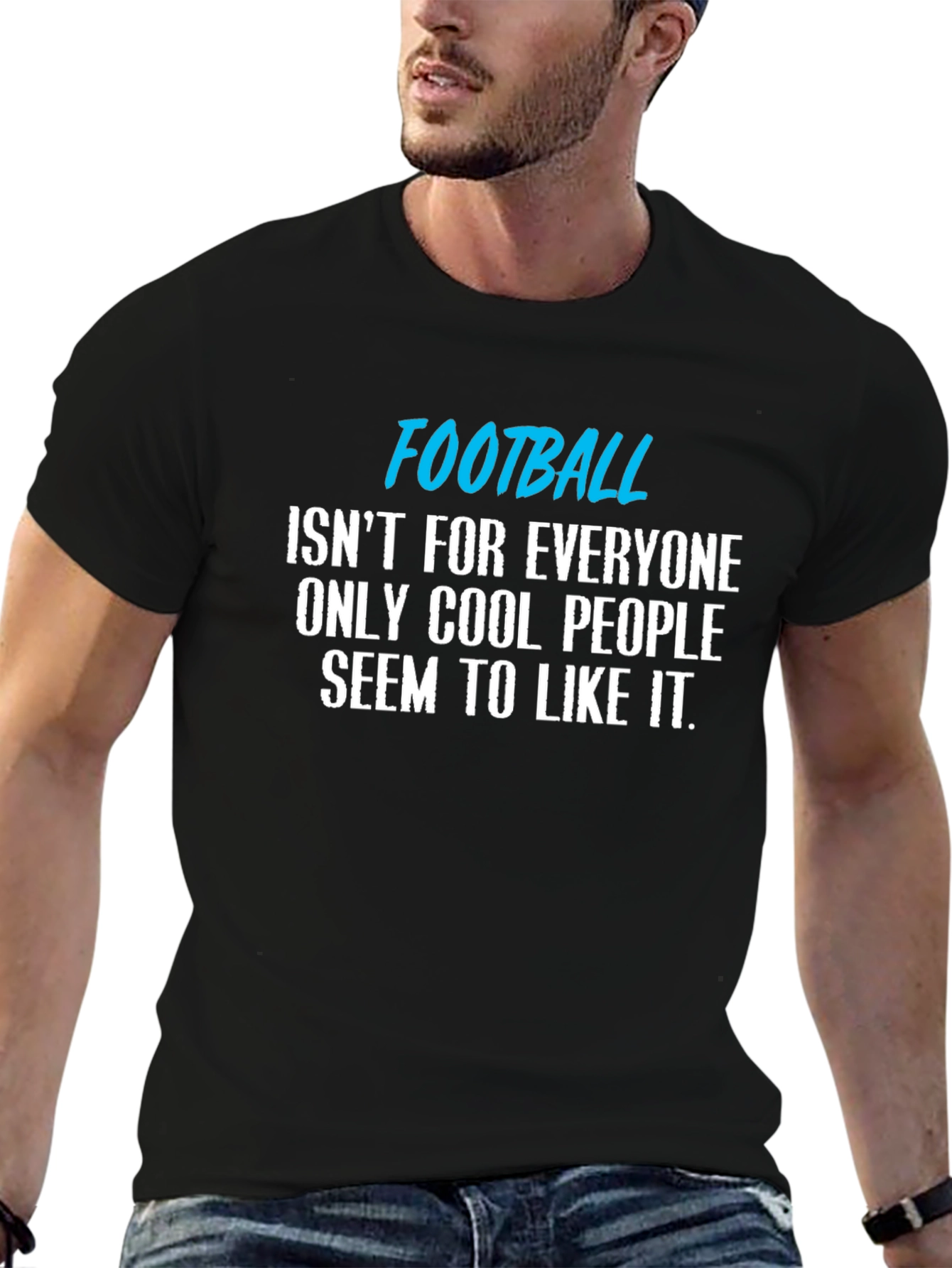 Black Funny Football T-Shirt: Not For Everyone, Only Cool People Like It view 6