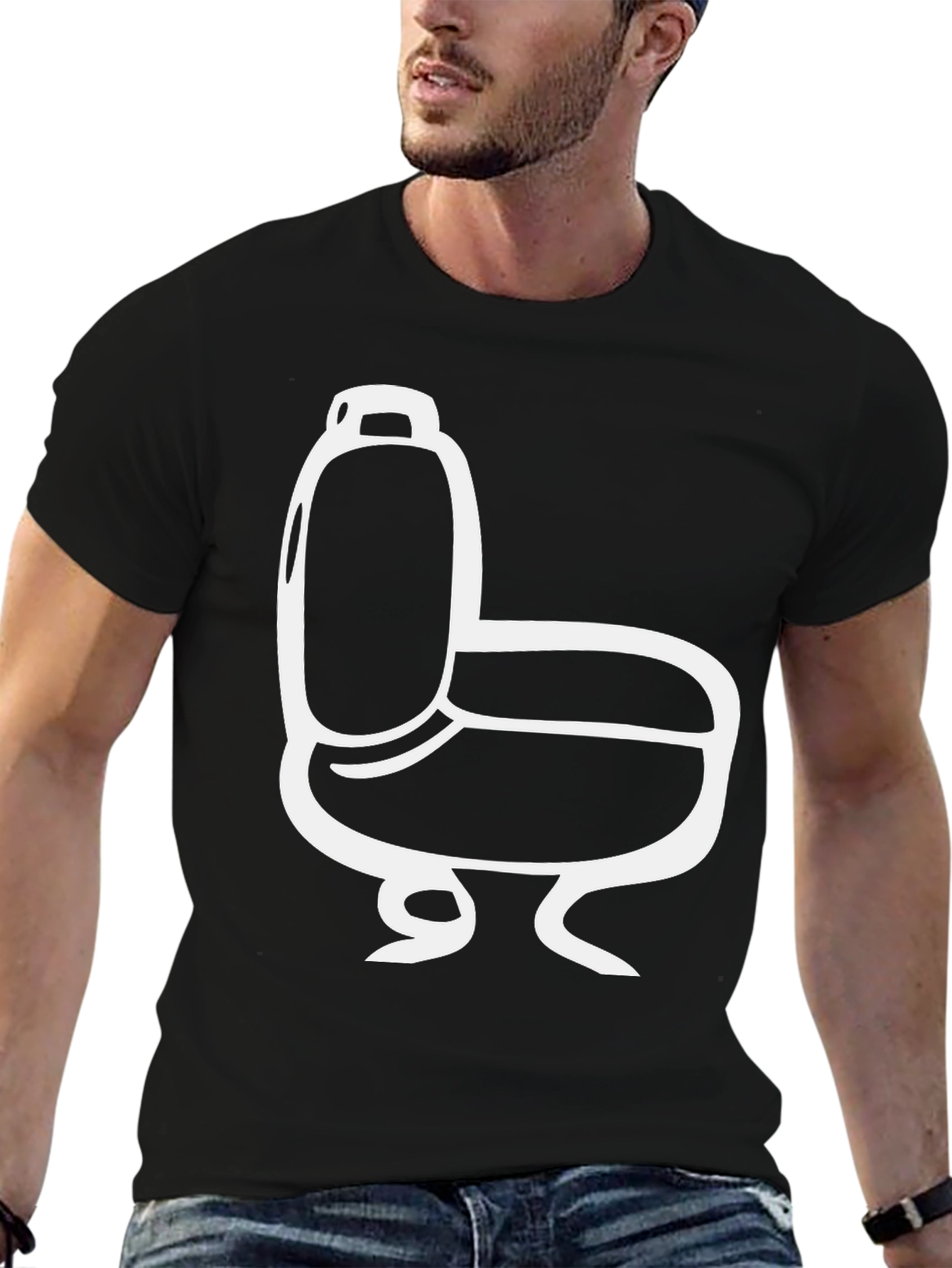 Black Toilet Graphic Tee - Funny Bathroom Humor Shirt view 6