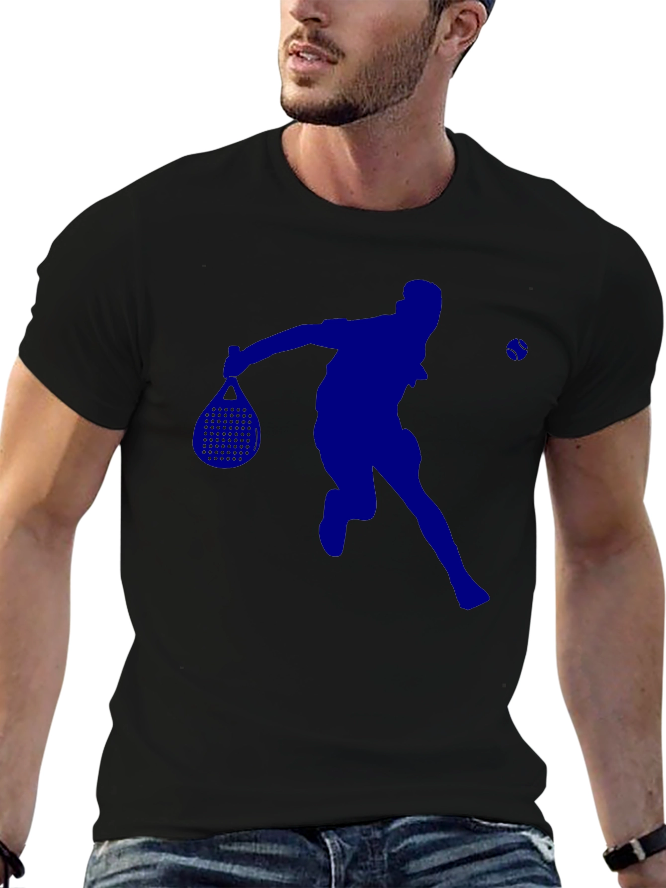 Black Pickleball Player Graphic Tee - Black view 6