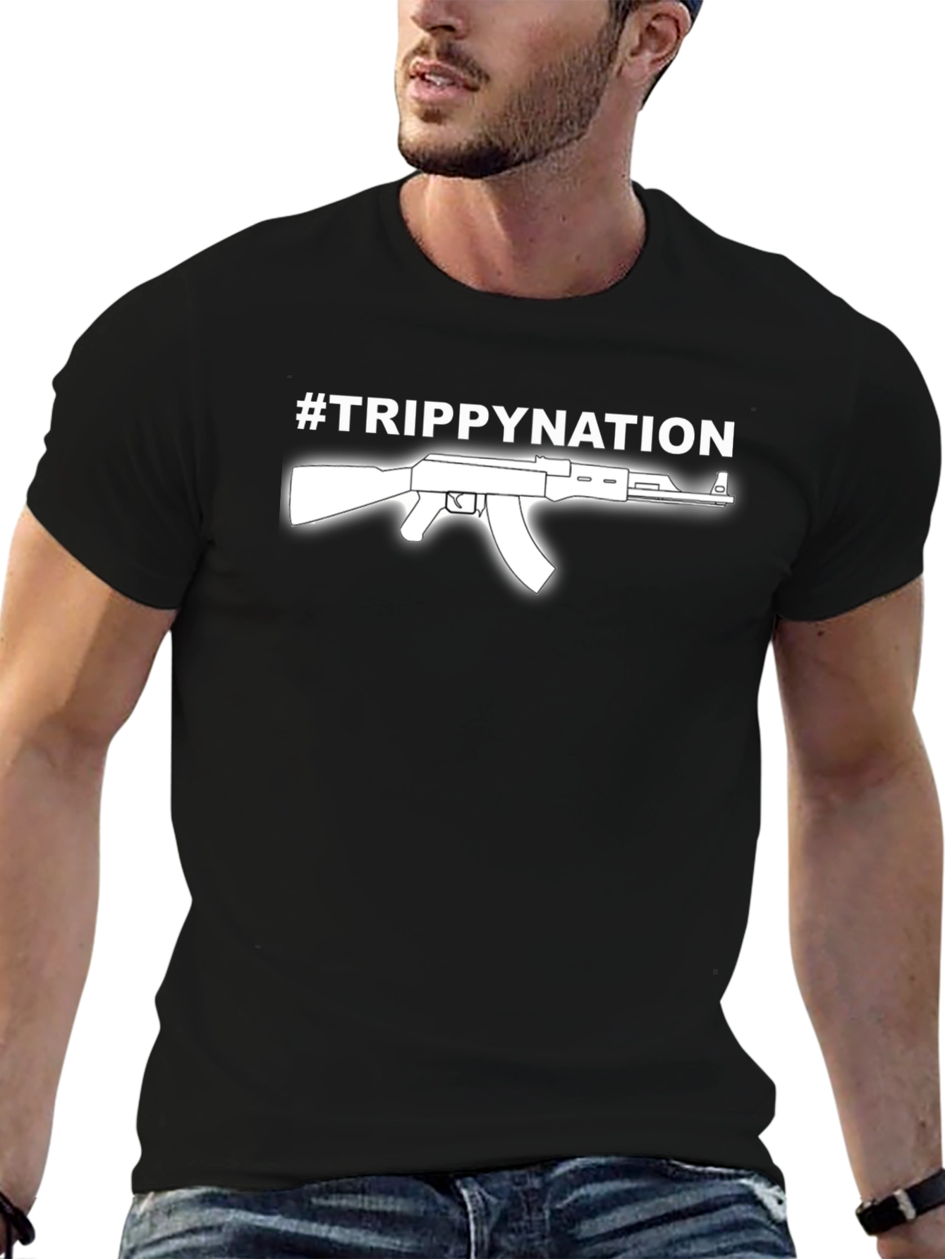 Black Trippy Nation AK-47 T-Shirt view 6
