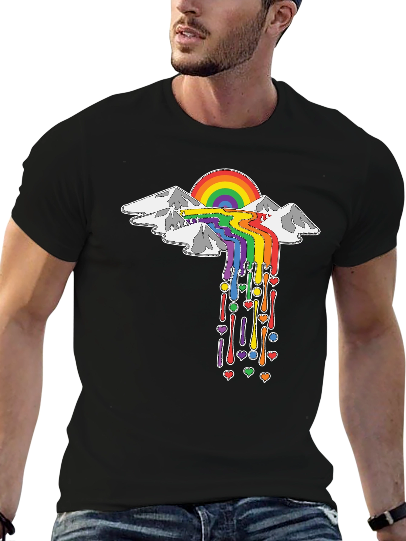 Black Rainbow Mountain T-Shirt - Express Yourself! view 6