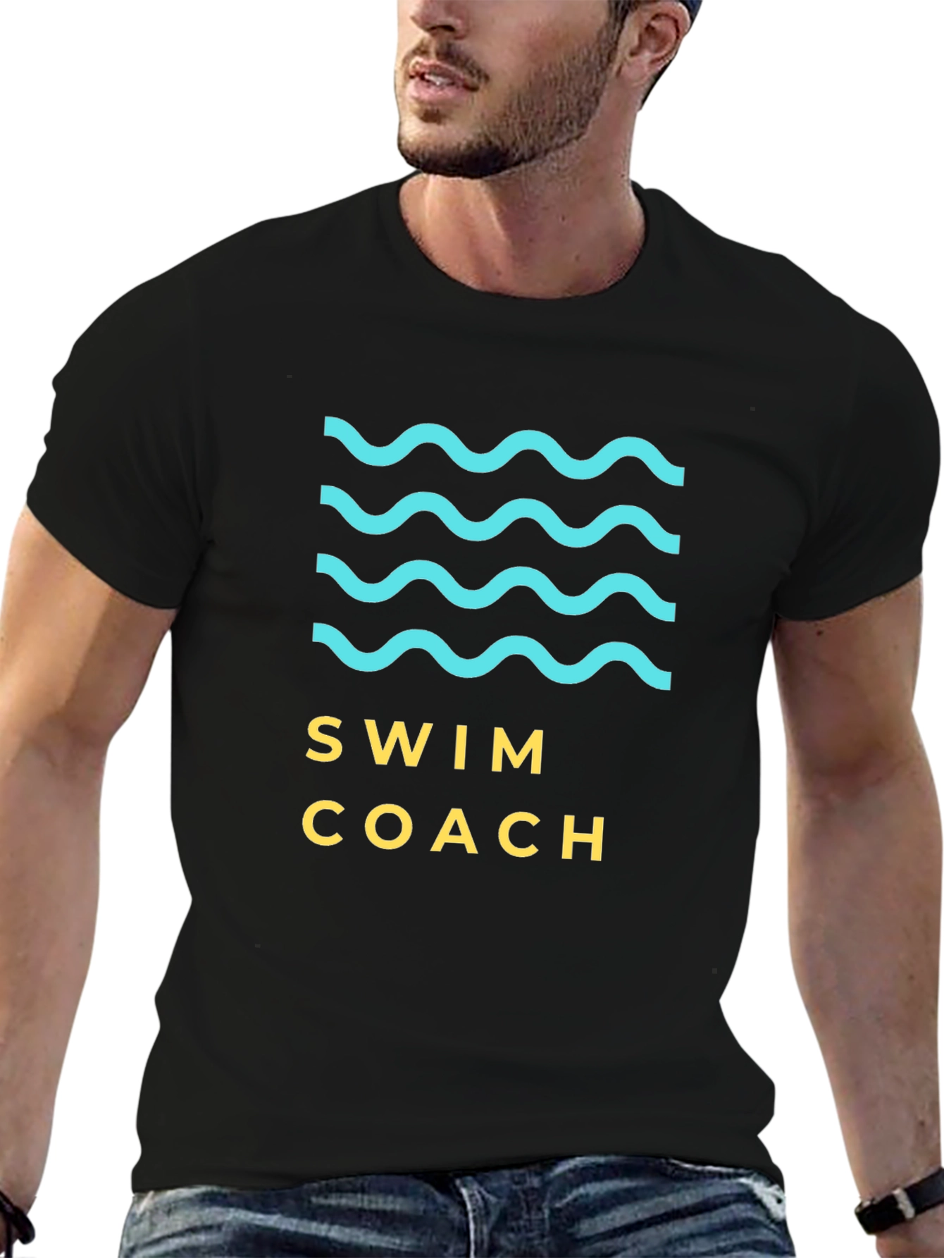 Black Swim Coach Graphic Tee - Stylish & Comfortable view 6
