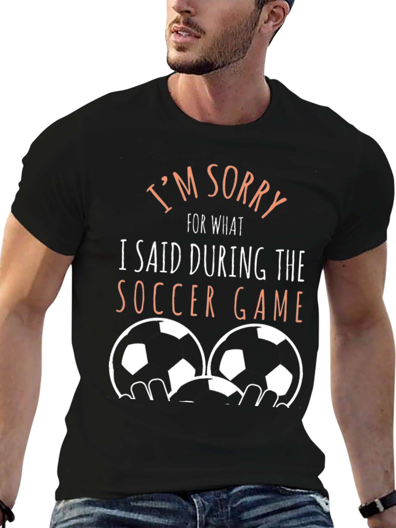 Black I'm Sorry Soccer Game Tee view 6