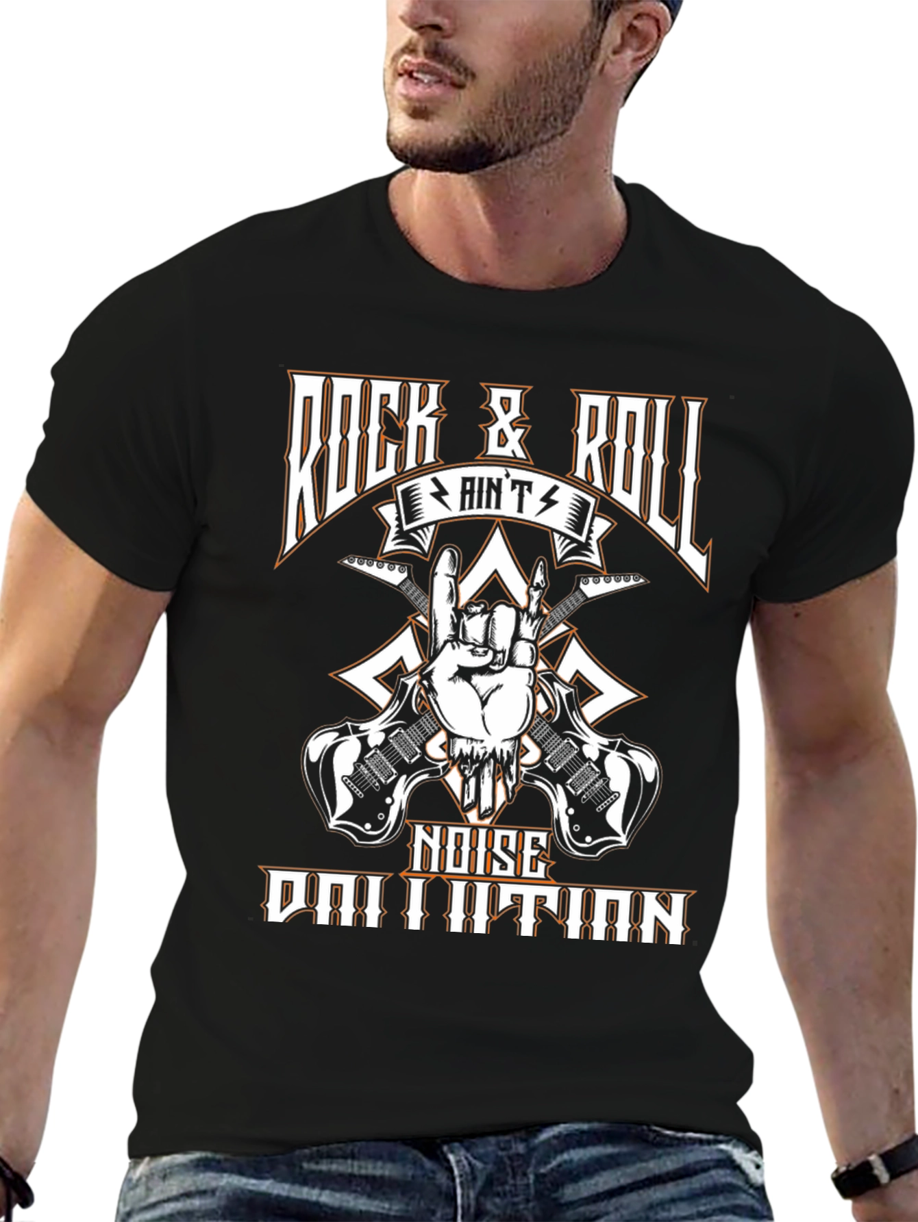 Black Rock & Roll Noise T-Shirt view 6