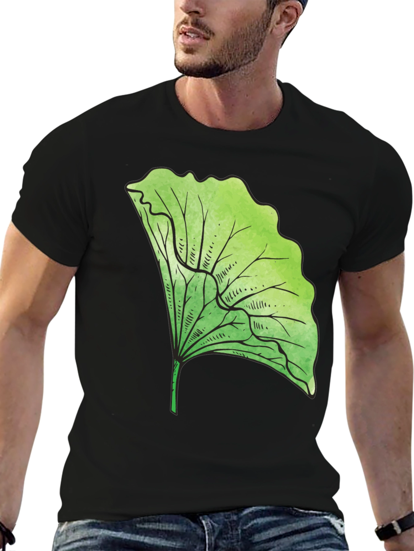 Black Lettuce Leaf Graphic Tee - Fresh Style! view 6