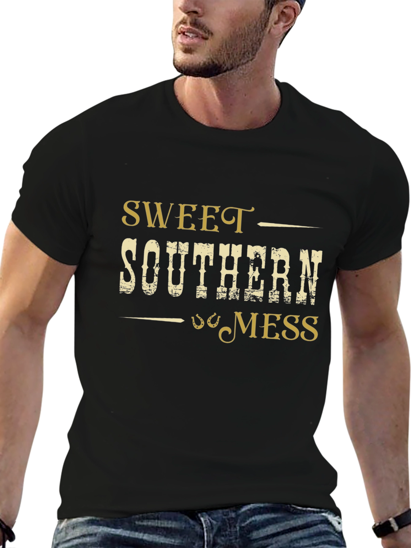 Black Sweet Southern Mess Graphic Tee - Black view 6
