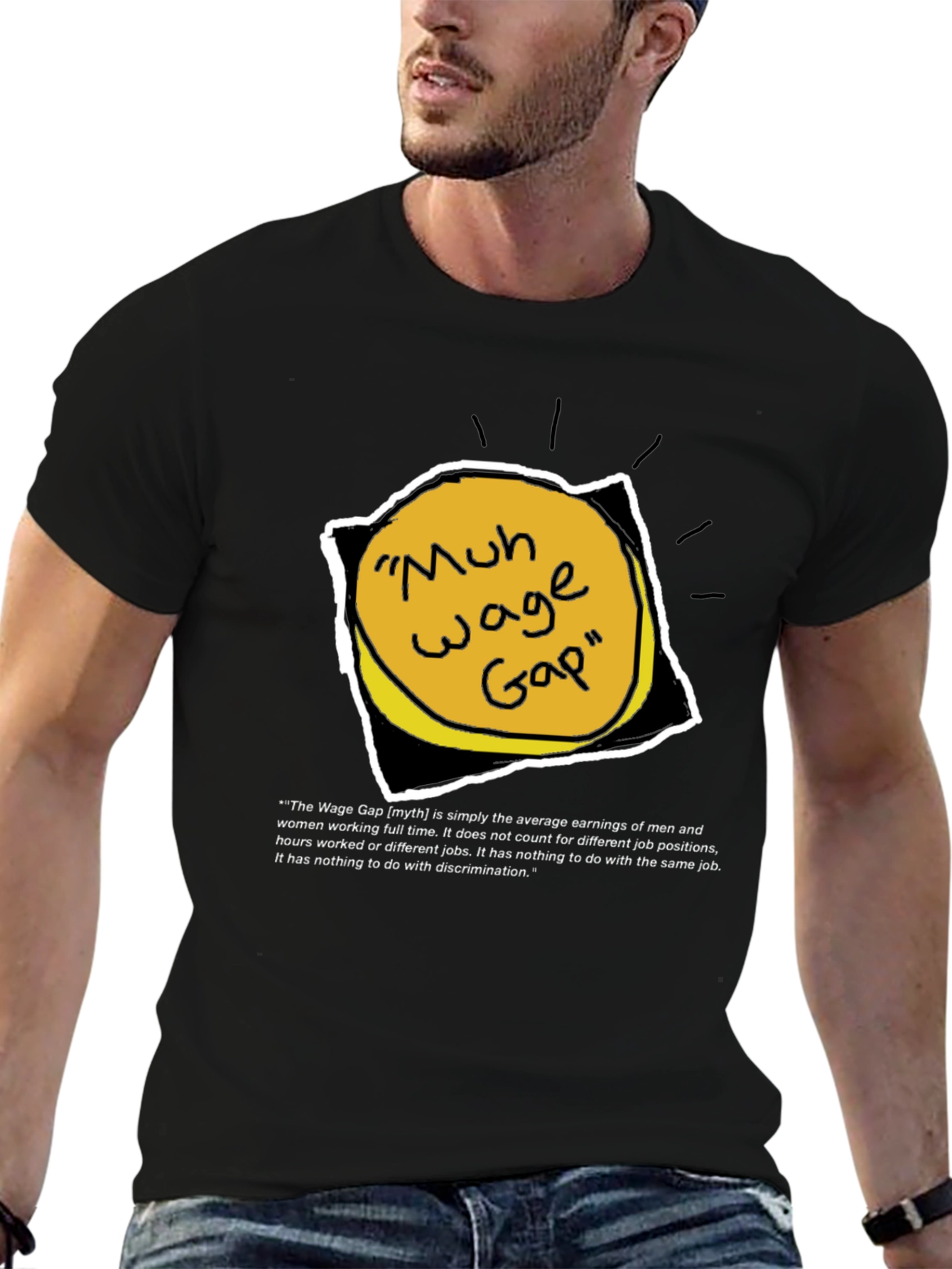 Black Wage Gap Myth Graphic T-Shirt view 6