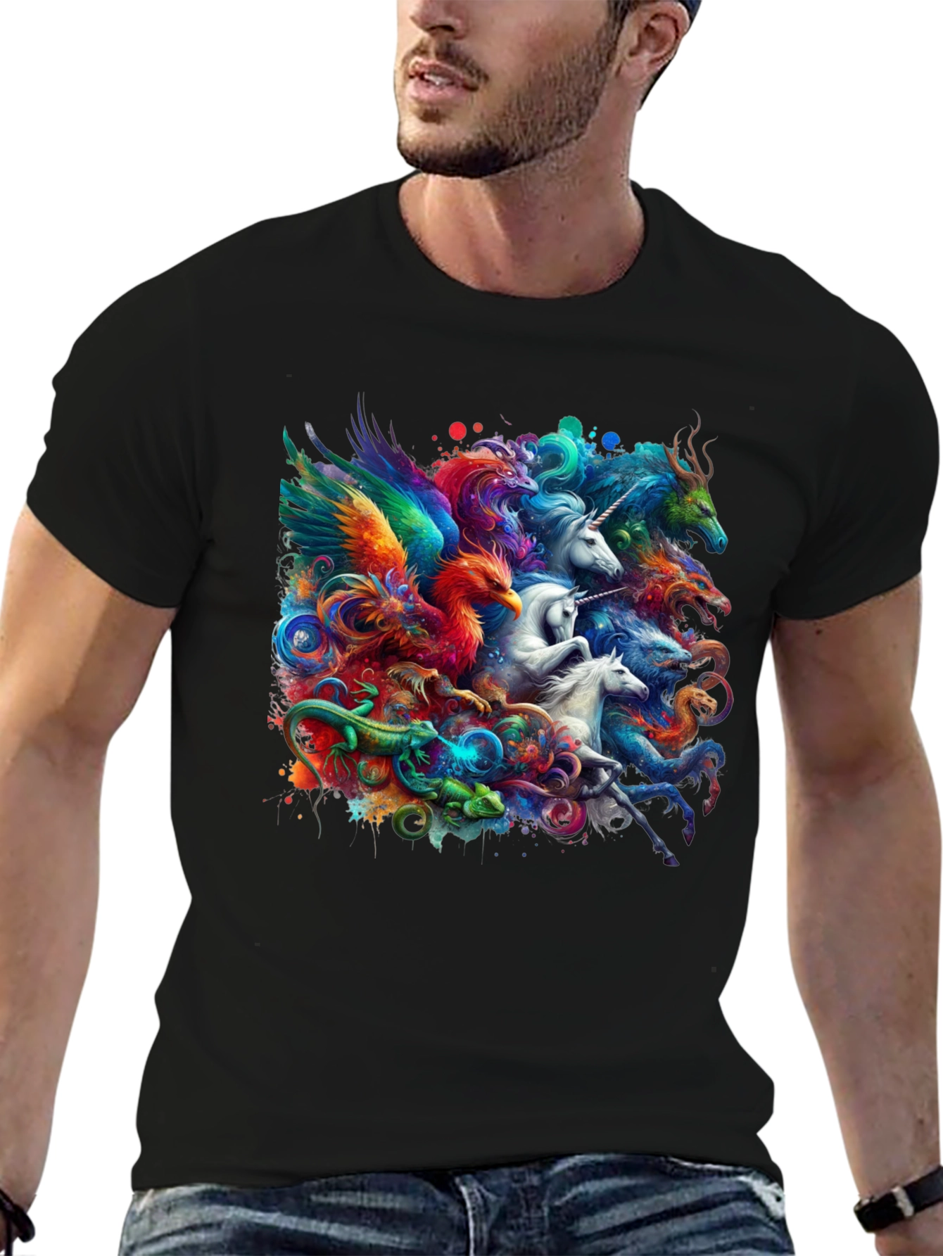 Fantasy Creature T-Shirt: Unicorns, Dragons, Phoenix - 6