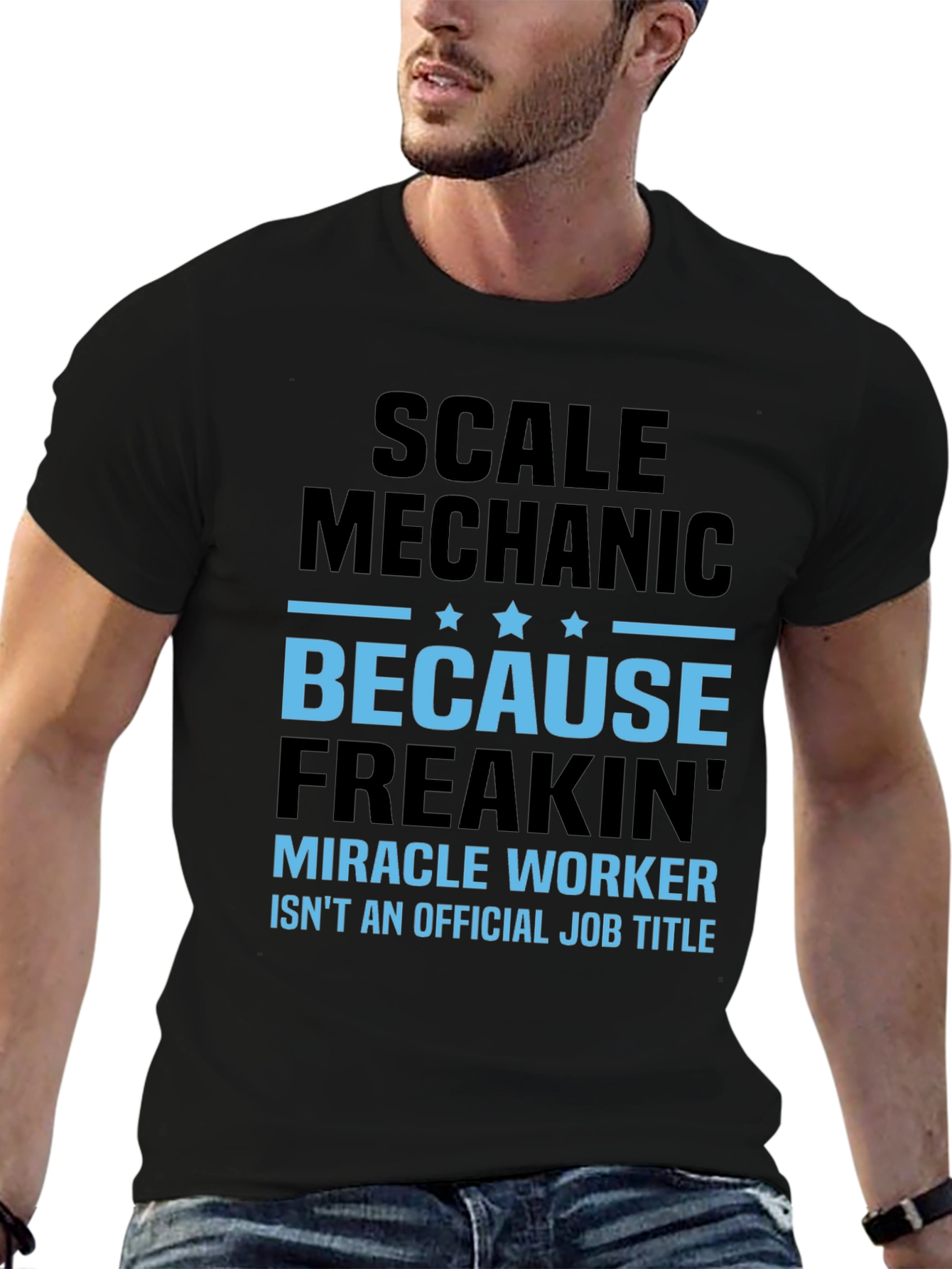 Black Scale Mechanic Tee - Freakin' Miracle Worker Job view 6