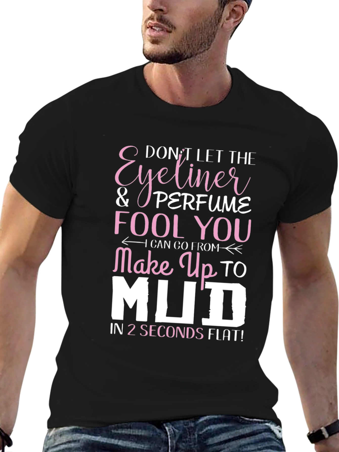Black Eyeliner & Perfume T-Shirt - Funny Makeup Humor Tee view 6