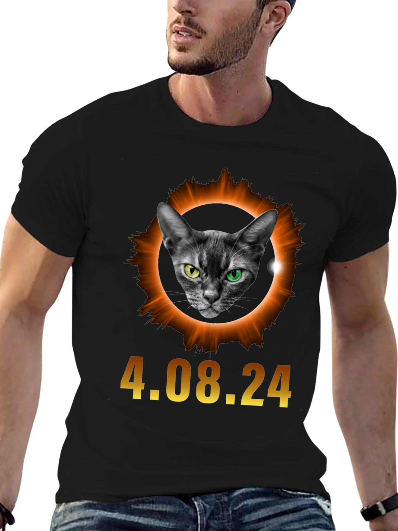 Black Eclipse Cat T-Shirt - April 8, 2024 view 6