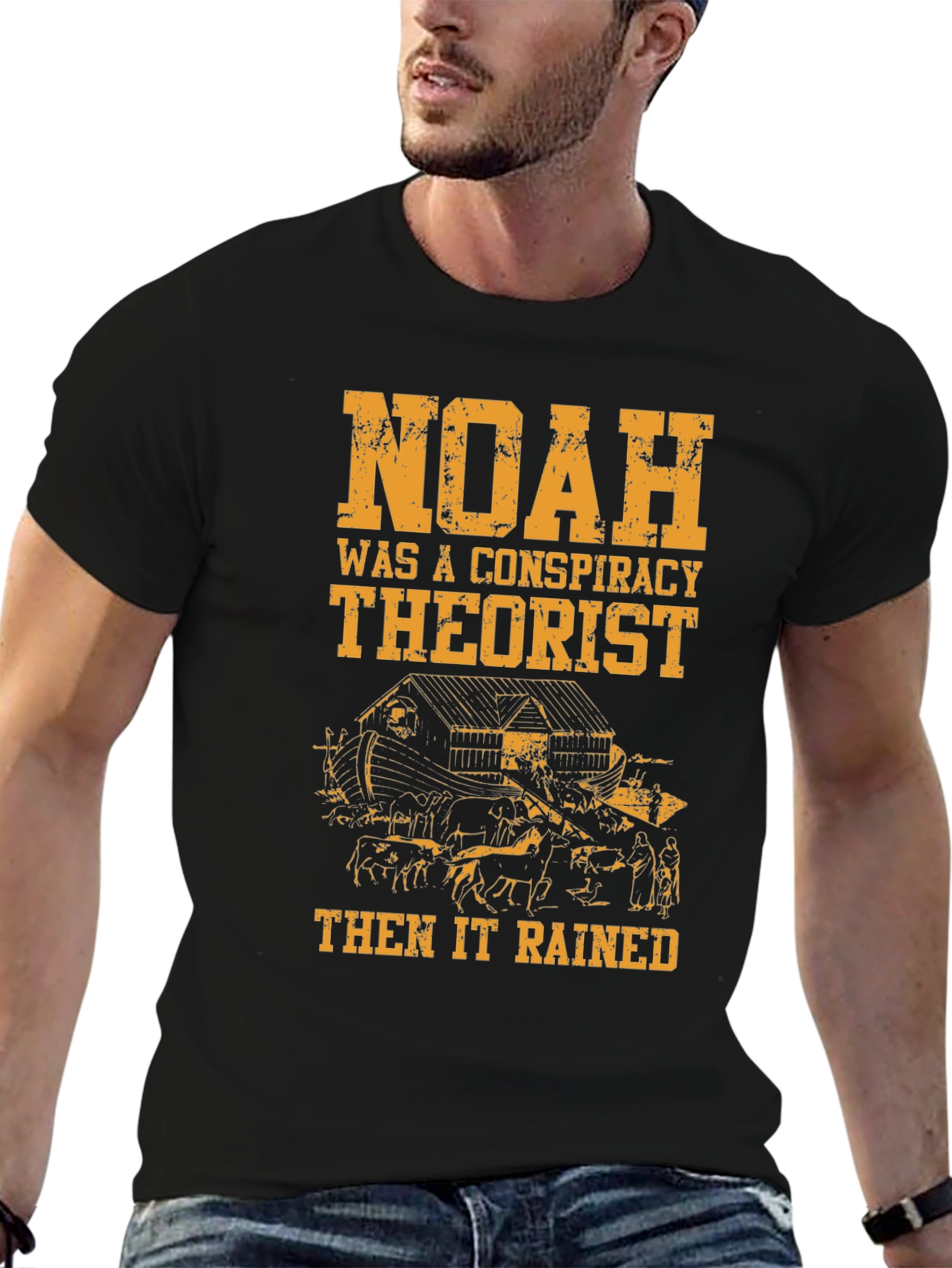 Black Noah Conspiracy Theorist Black Cotton Tee view 6