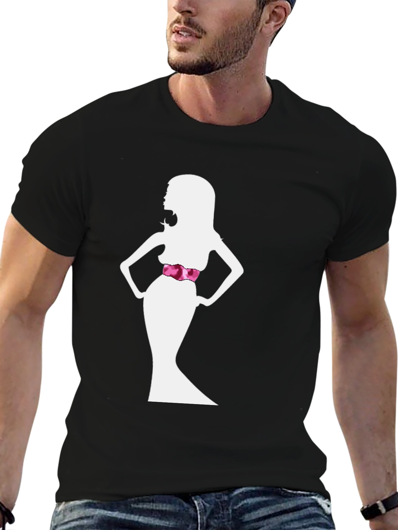 Black Silhouette Woman T-Shirt - Sleek & Stylish view 6
