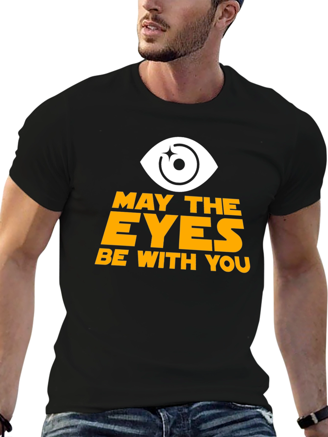 Black May the Eyes Be With You Graphic T-Shirt view 6