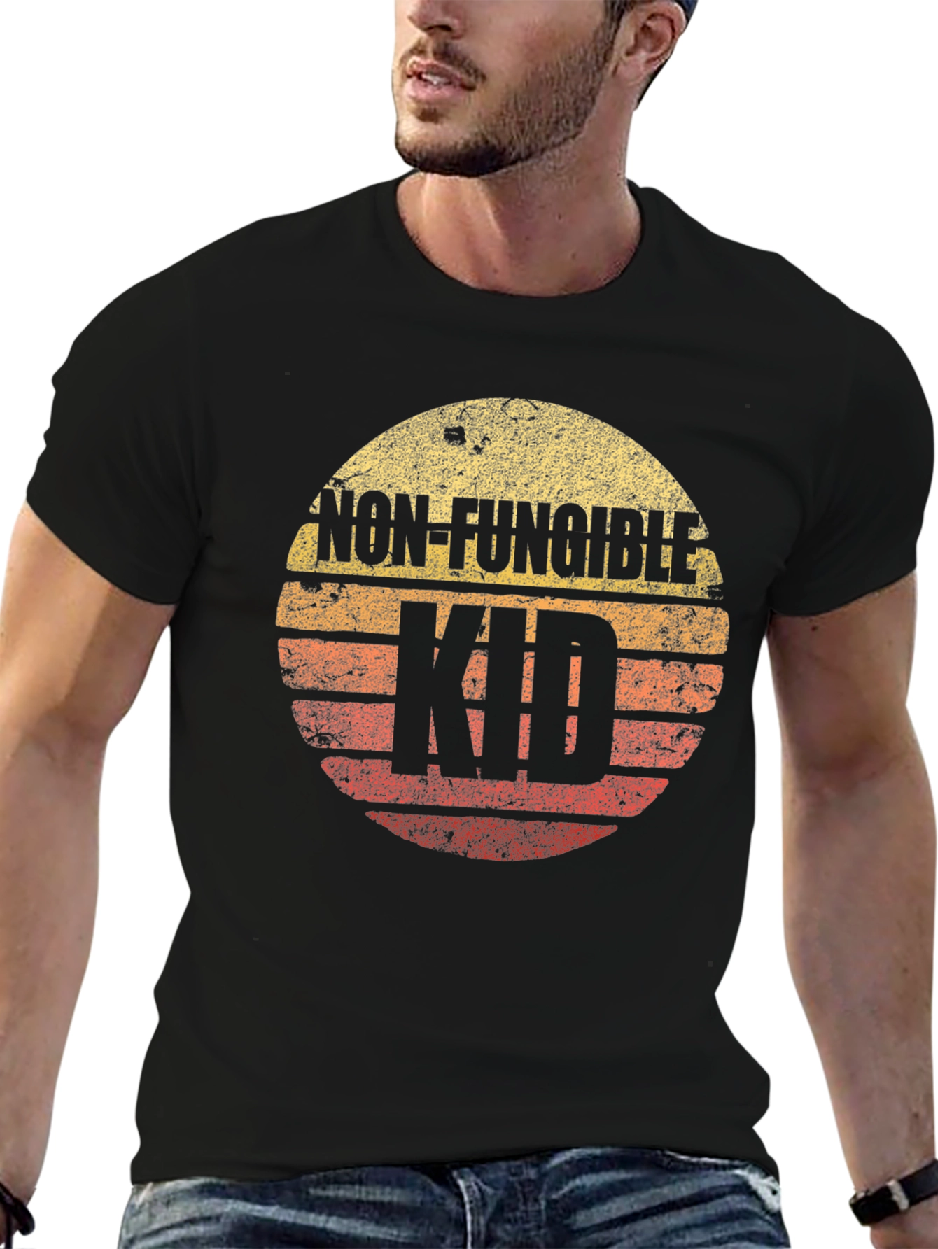 Black Non-Fungible Kid Retro T-Shirt view 6