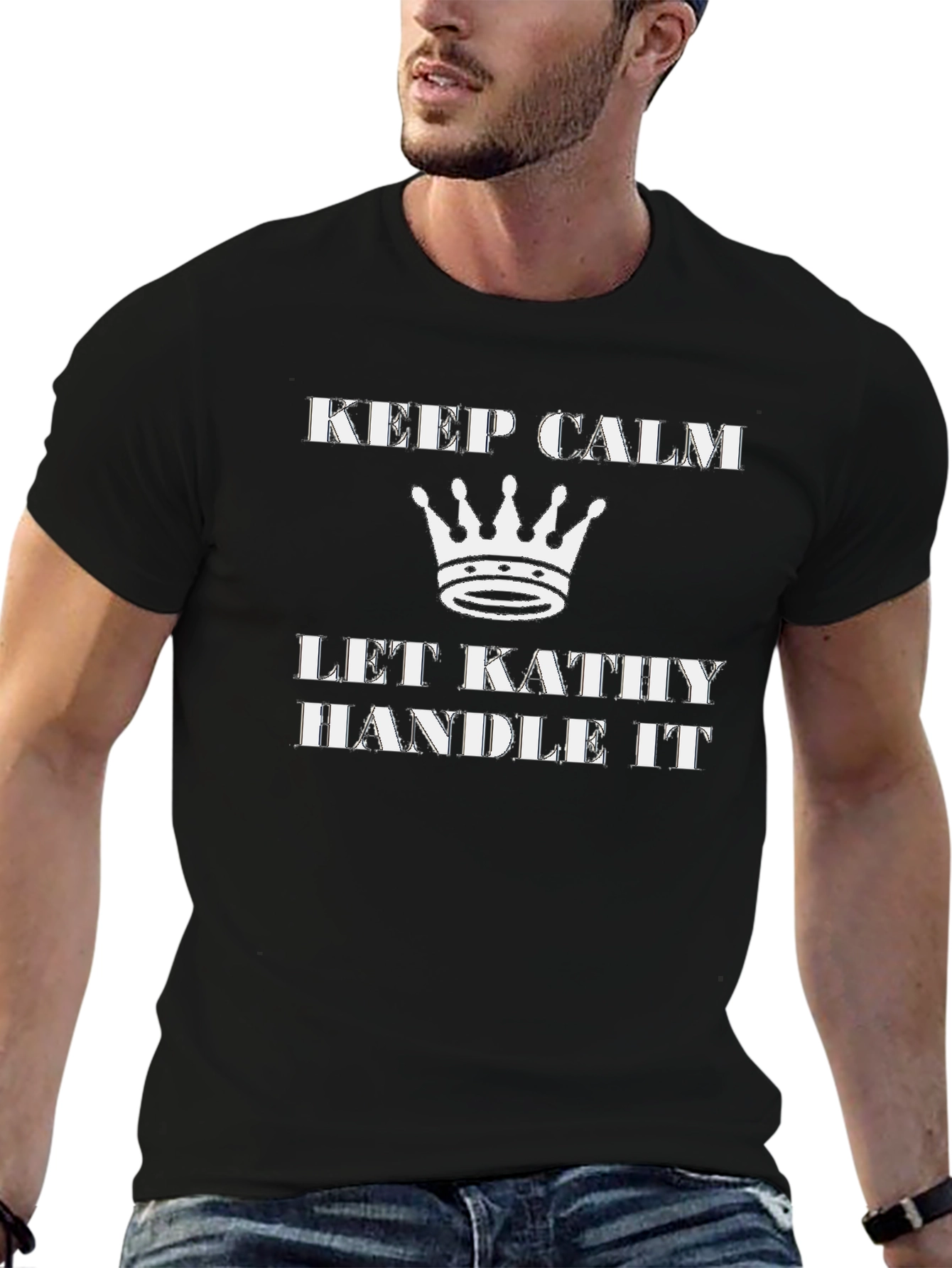 Black Keep Calm - Let Kathy Handle It T-Shirt view 6