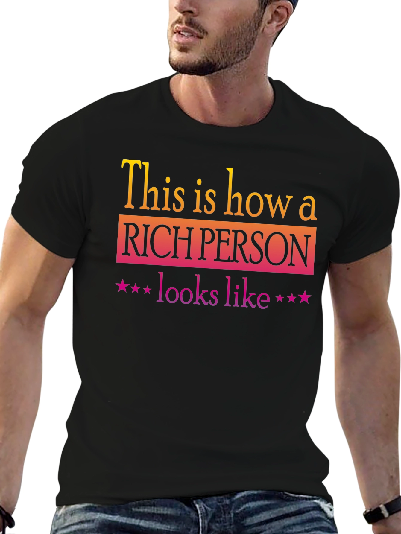 Black Rich Person Graphic Tee view 6