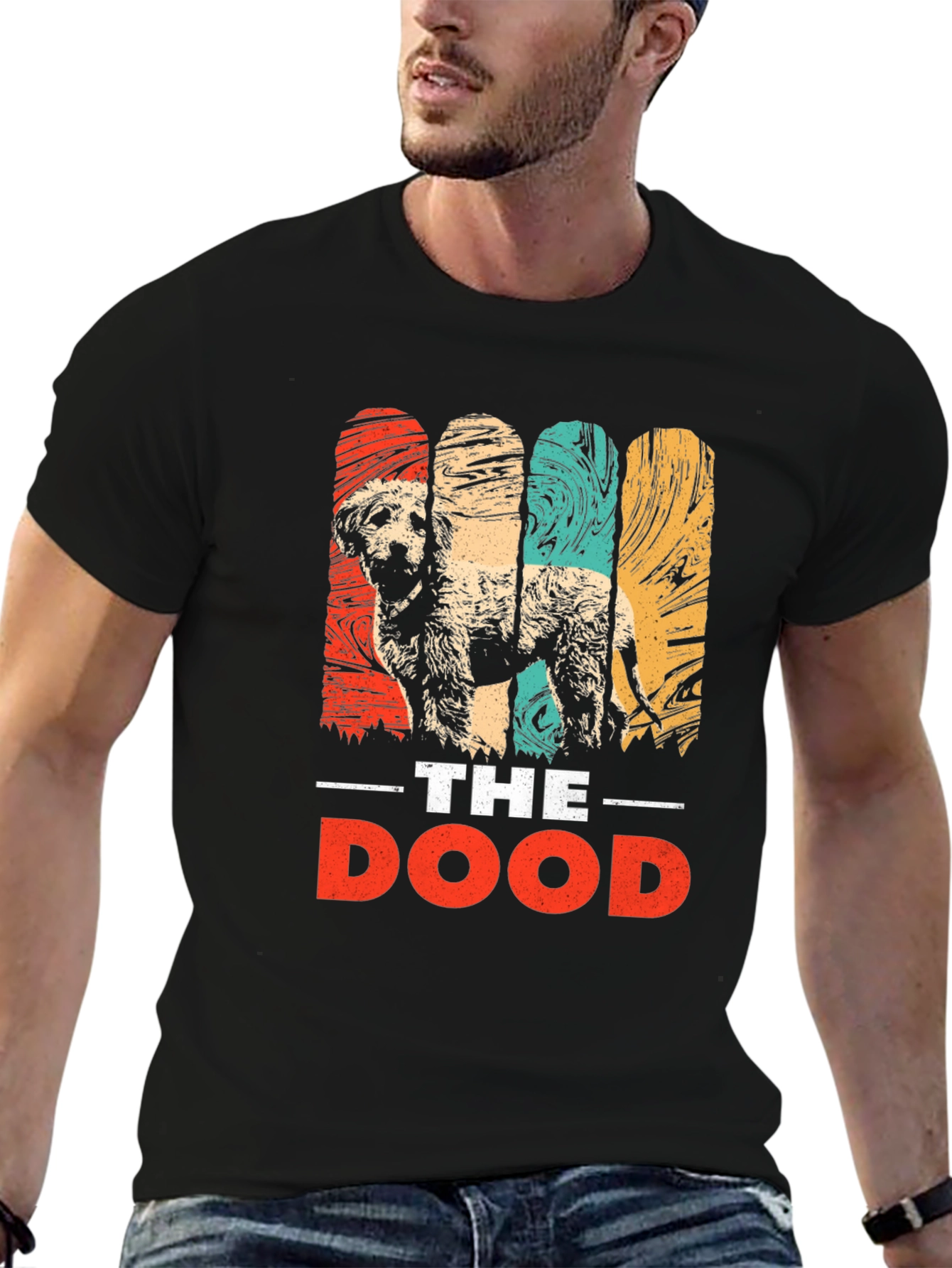 Black The Dood Dog T-Shirt - Retro Style view 6