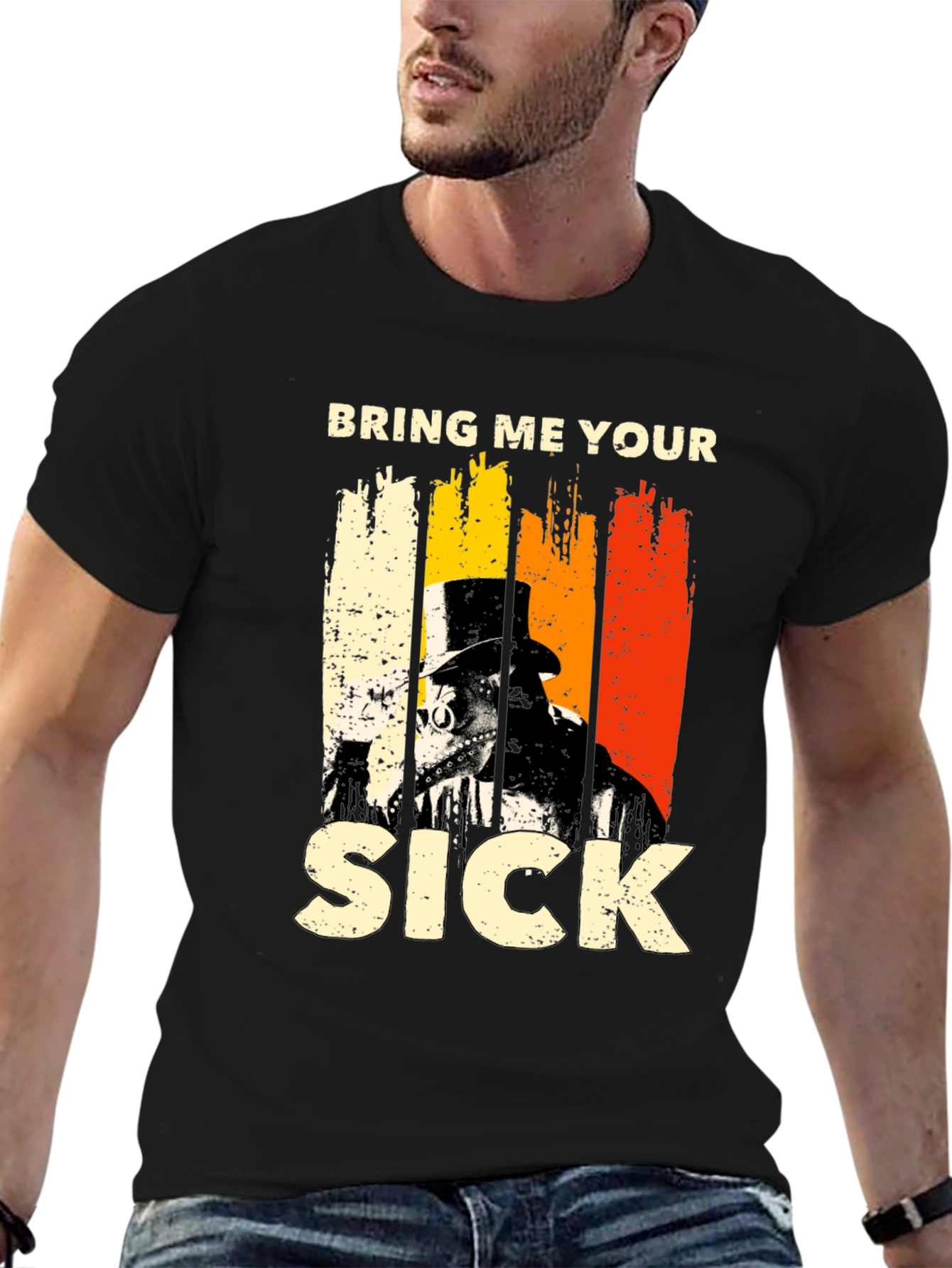 Black Bring Me Your Sick T-Shirt Plague Doctor Tee view 6