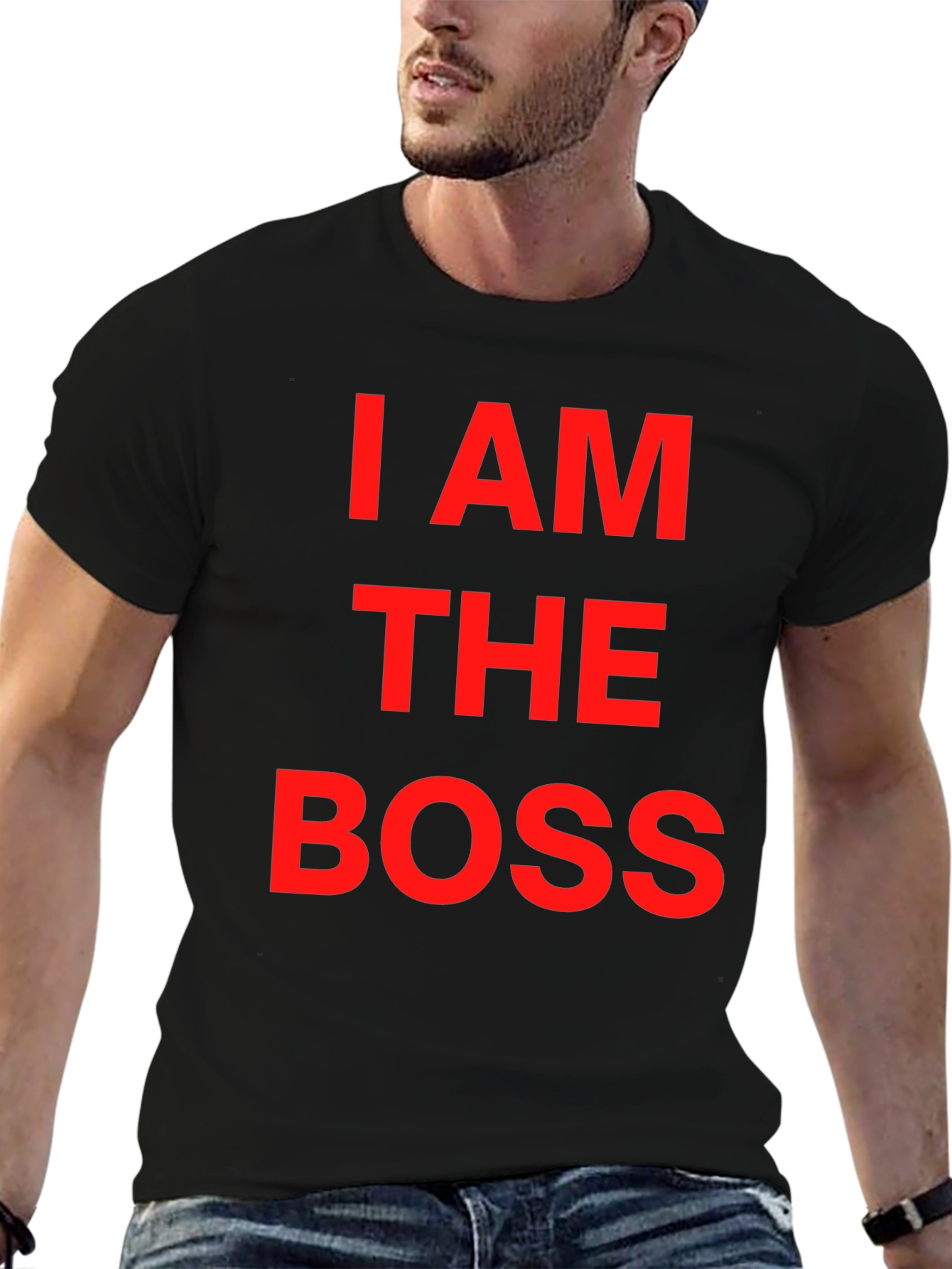 Black I AM THE BOSS Graphic T-Shirt view 6