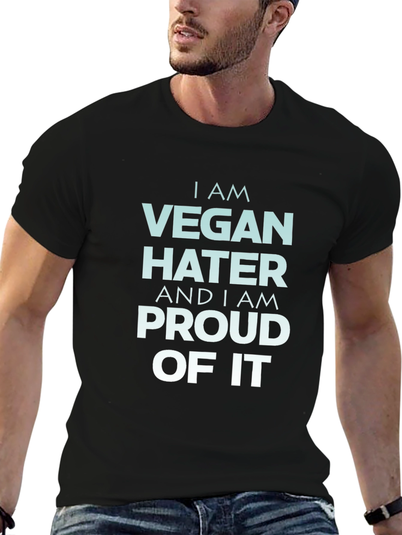 Black Vegan Hater T-Shirt view 6