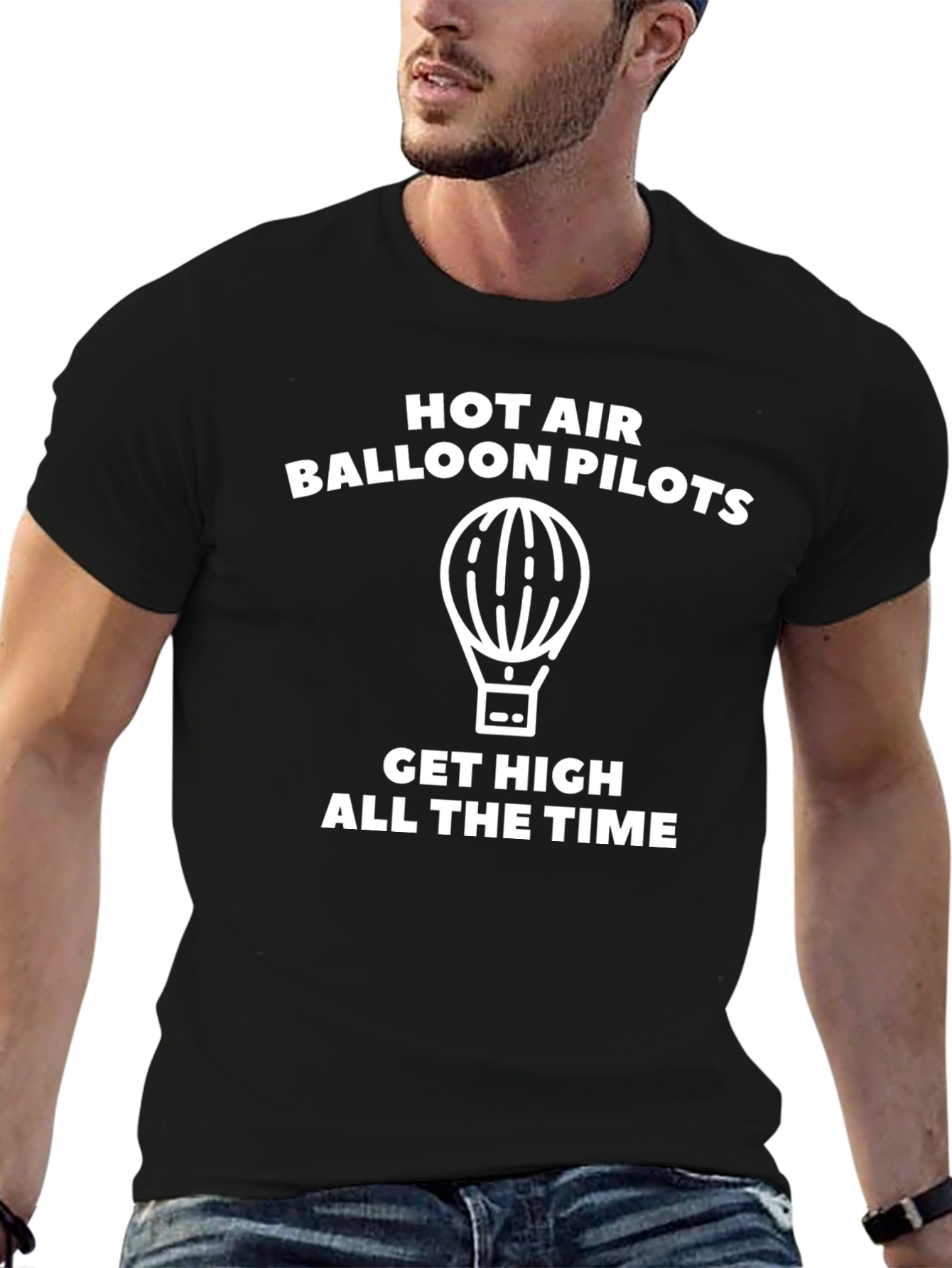 Black Hot Air Balloon Pilots Get High T-Shirt view 6