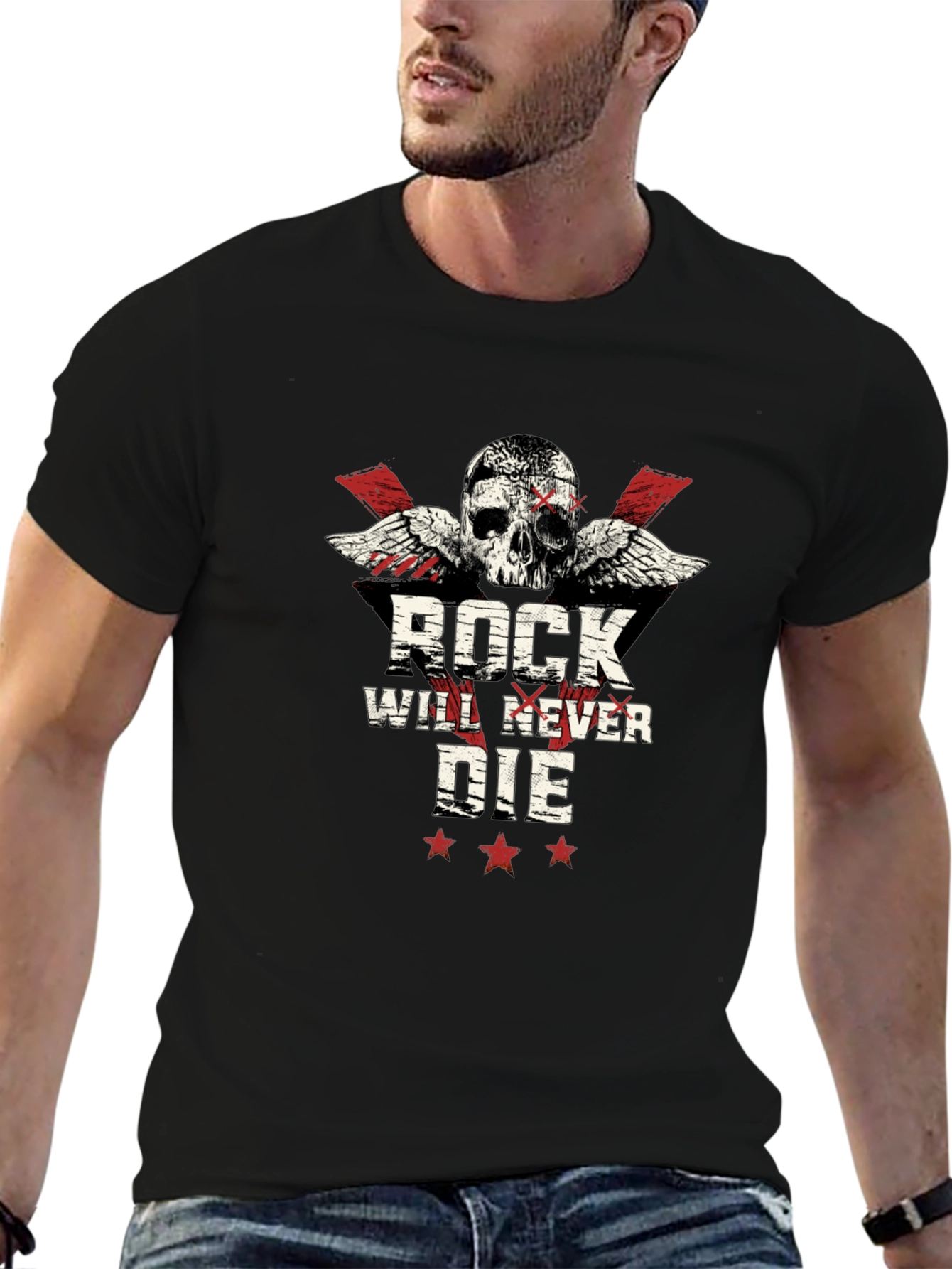 Black Rock Will Never Die Skull T-Shirt view 6