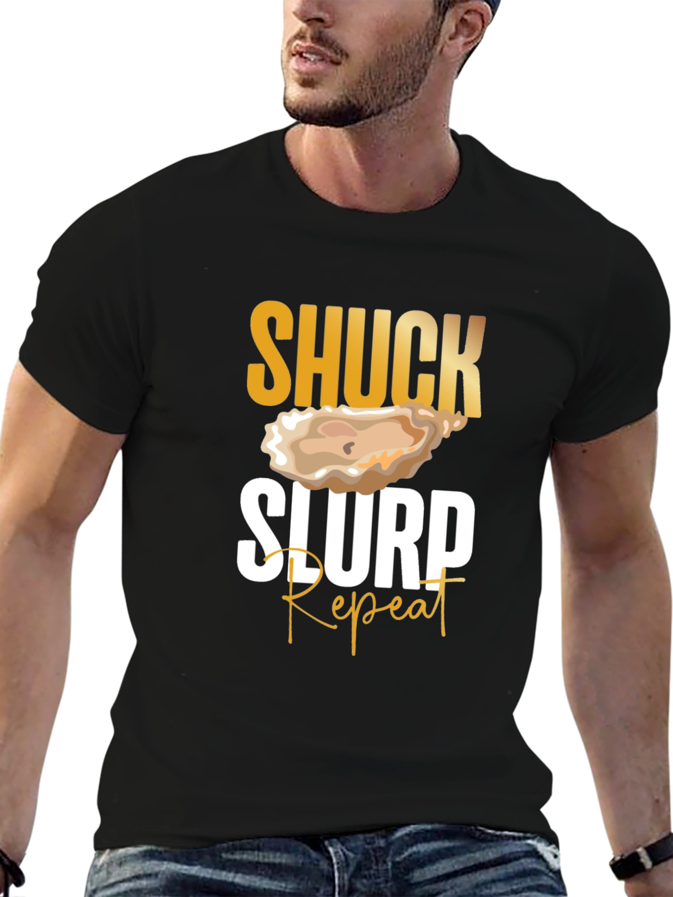 Black Shuck Slurp Repeat Oyster T-Shirt view 6