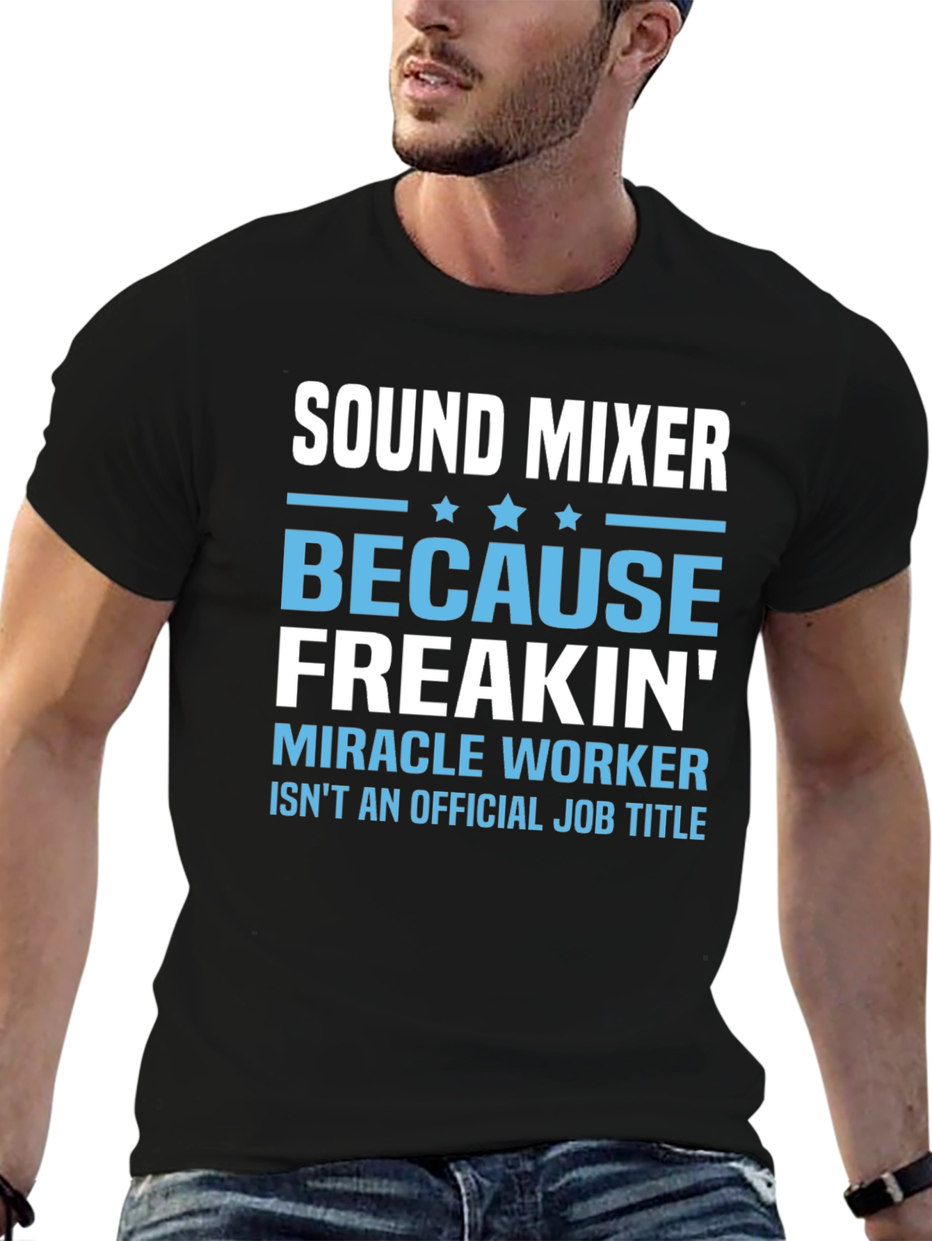 Black Sound Mixer Funny Job Title T-Shirt view 6