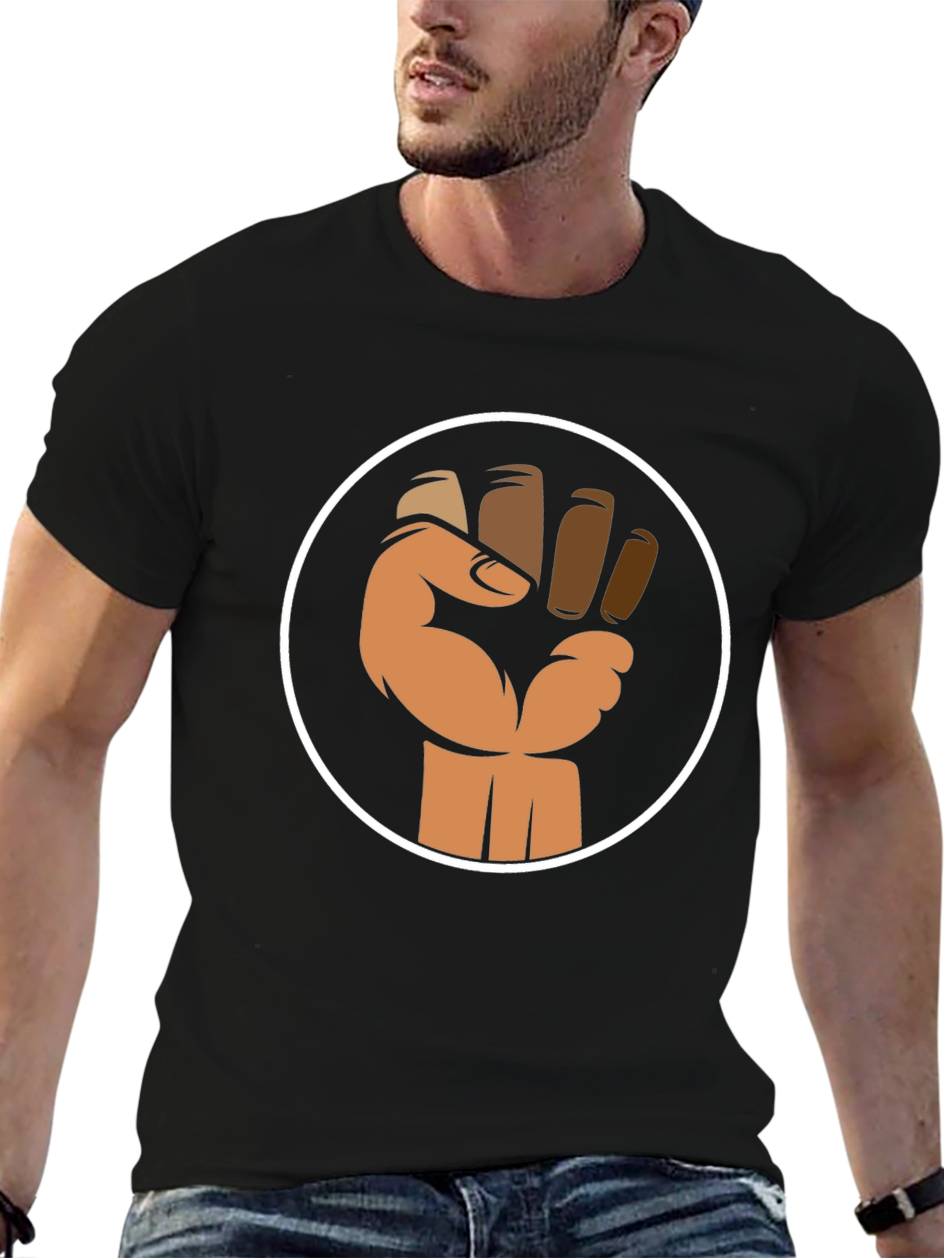 Black Empowered Fist Graphic Tee - Black view 6